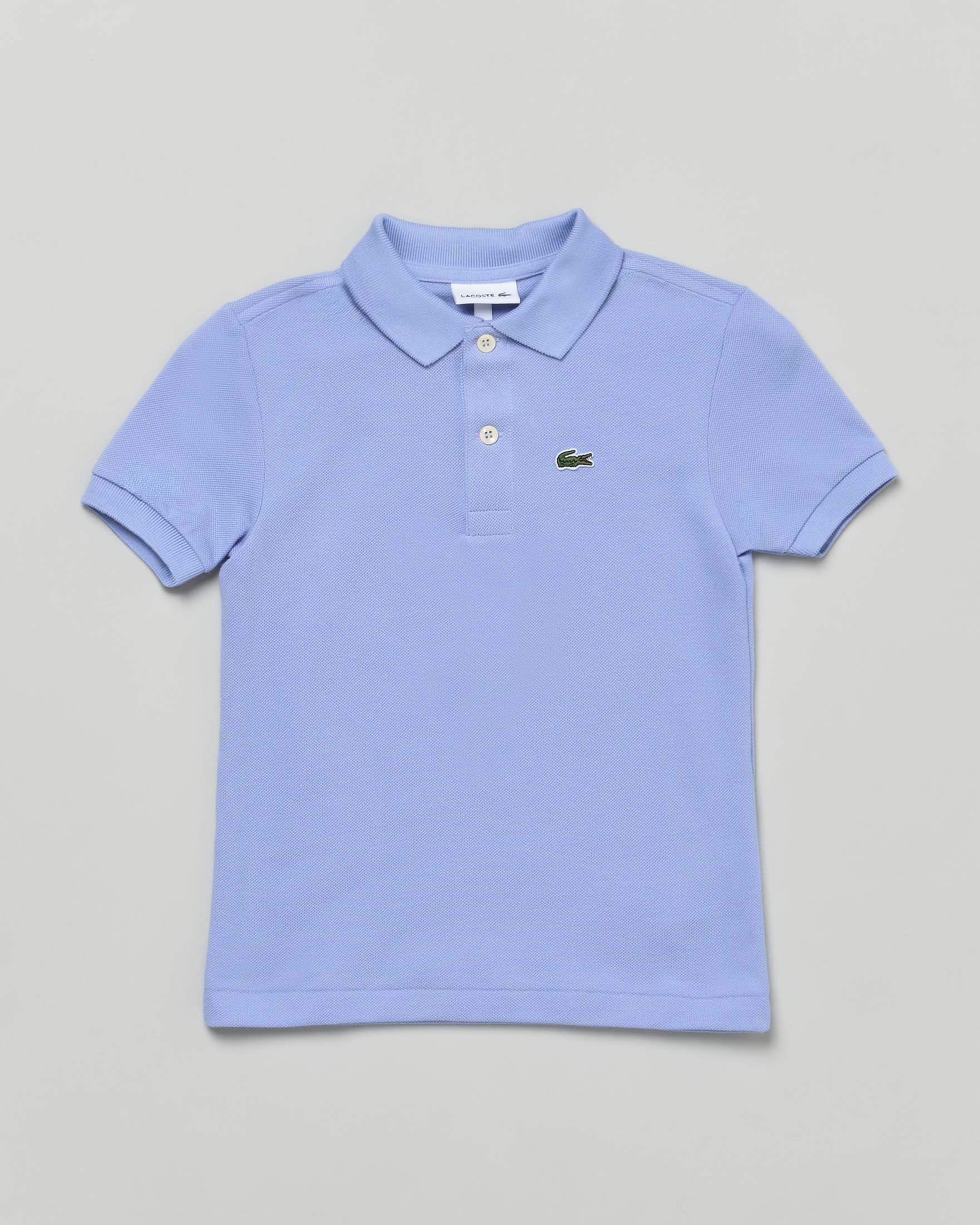 Polo celeste in piqué di puro cotone