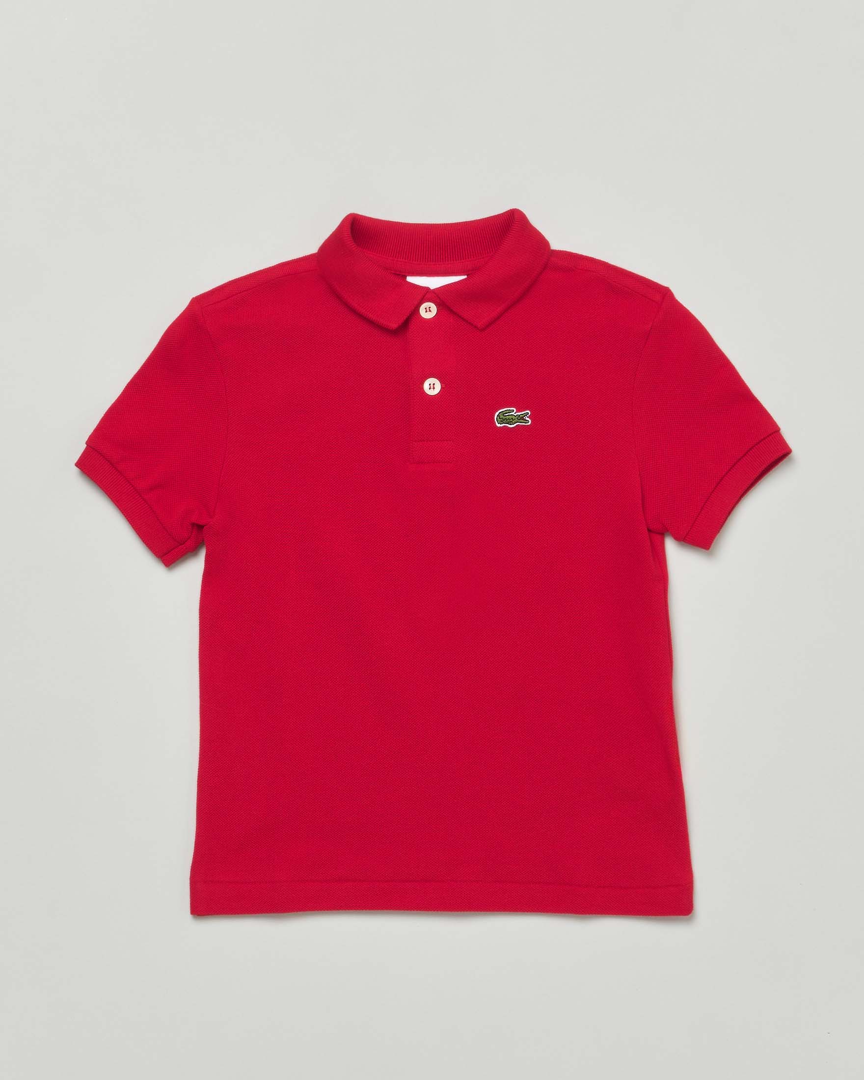 Polo rossa in piqué di puro cotone