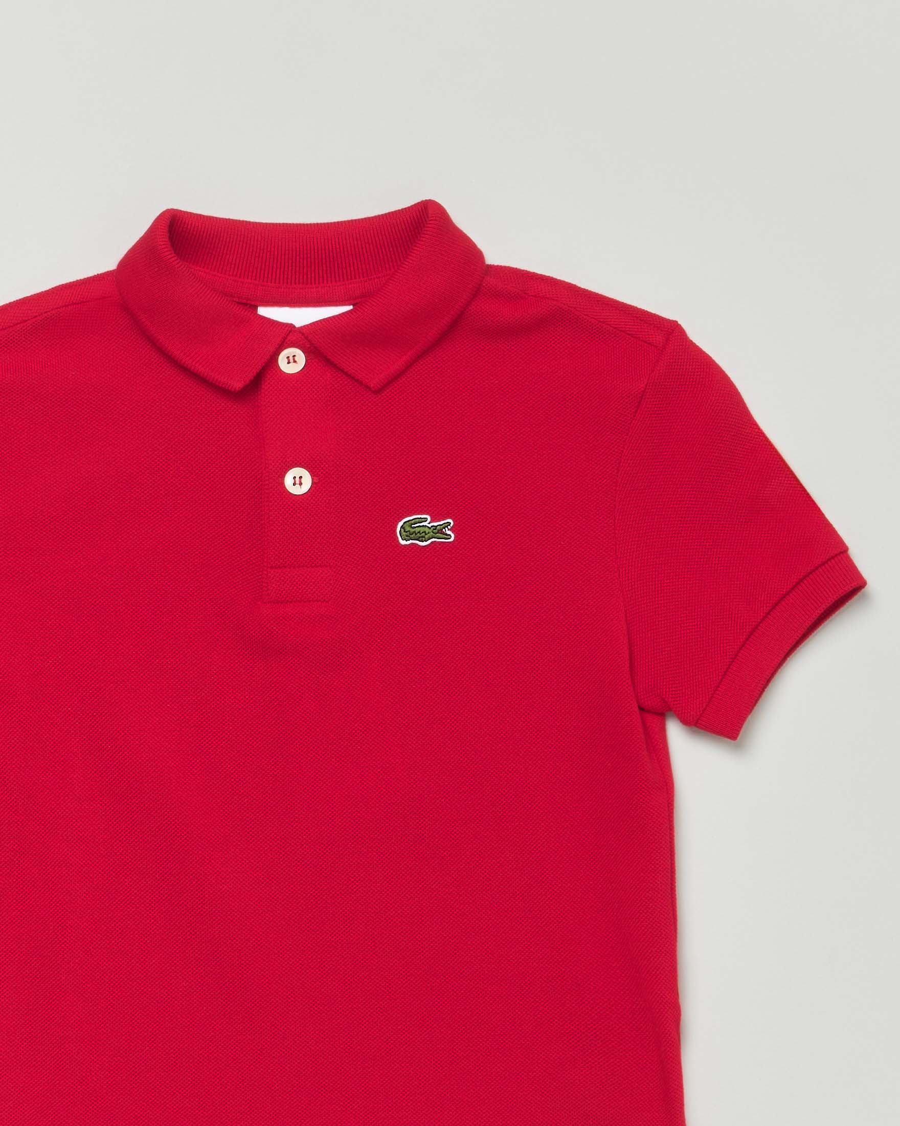 Polo Lacoste rossa piqué di puro cotone image