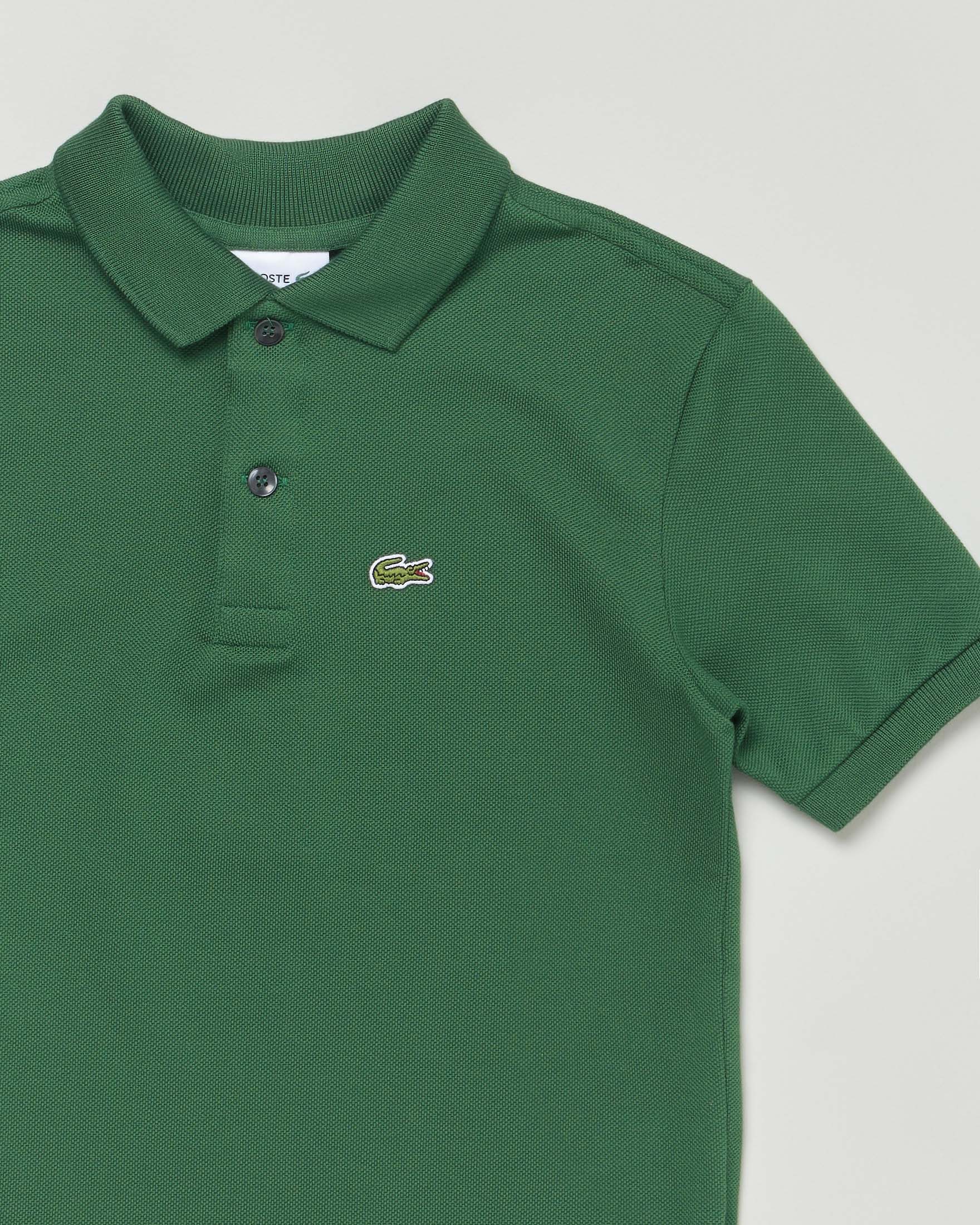Polo Lacoste verde piqué di puro cotone image