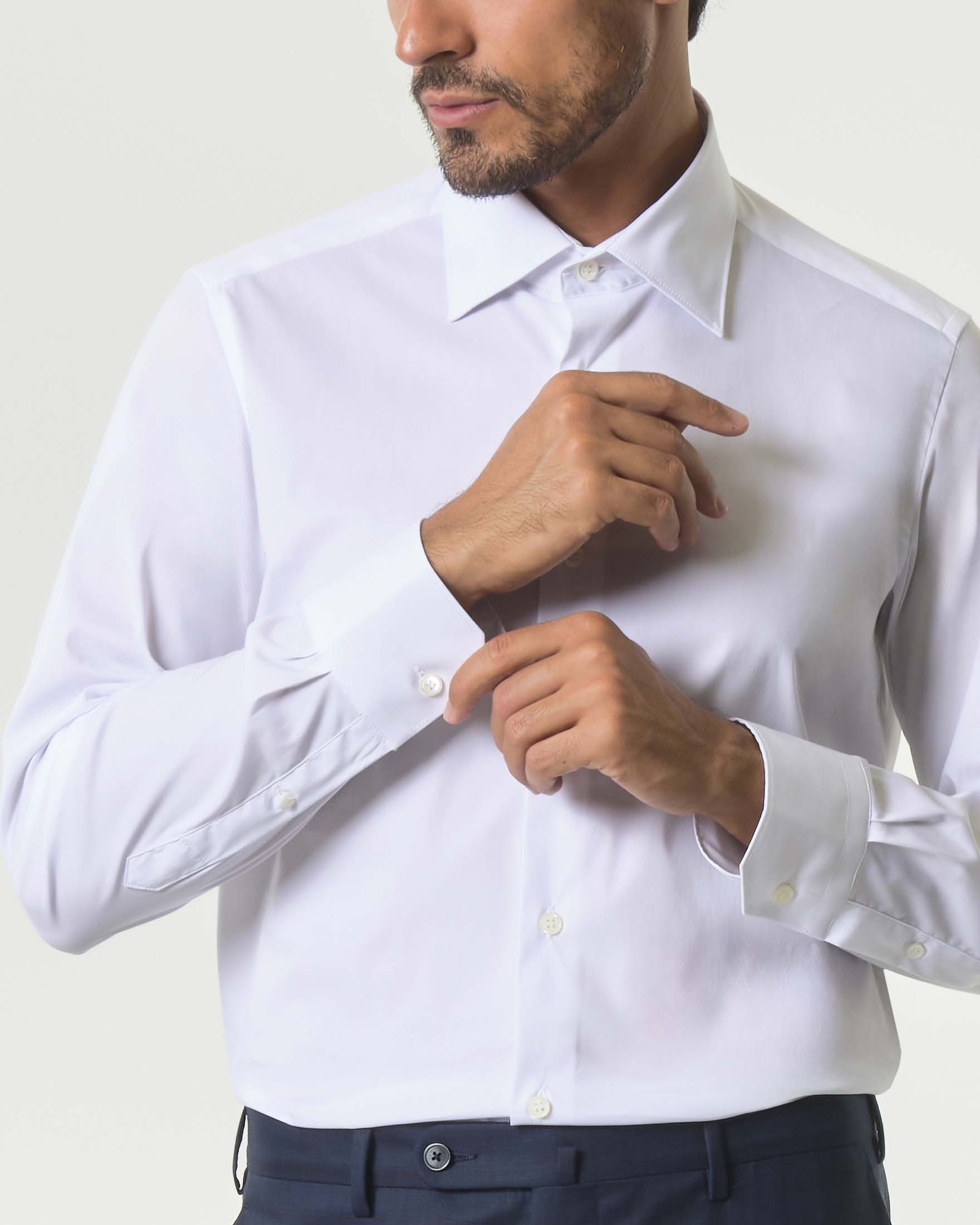 Camicia Pellizzari bianca in cotone stretch image