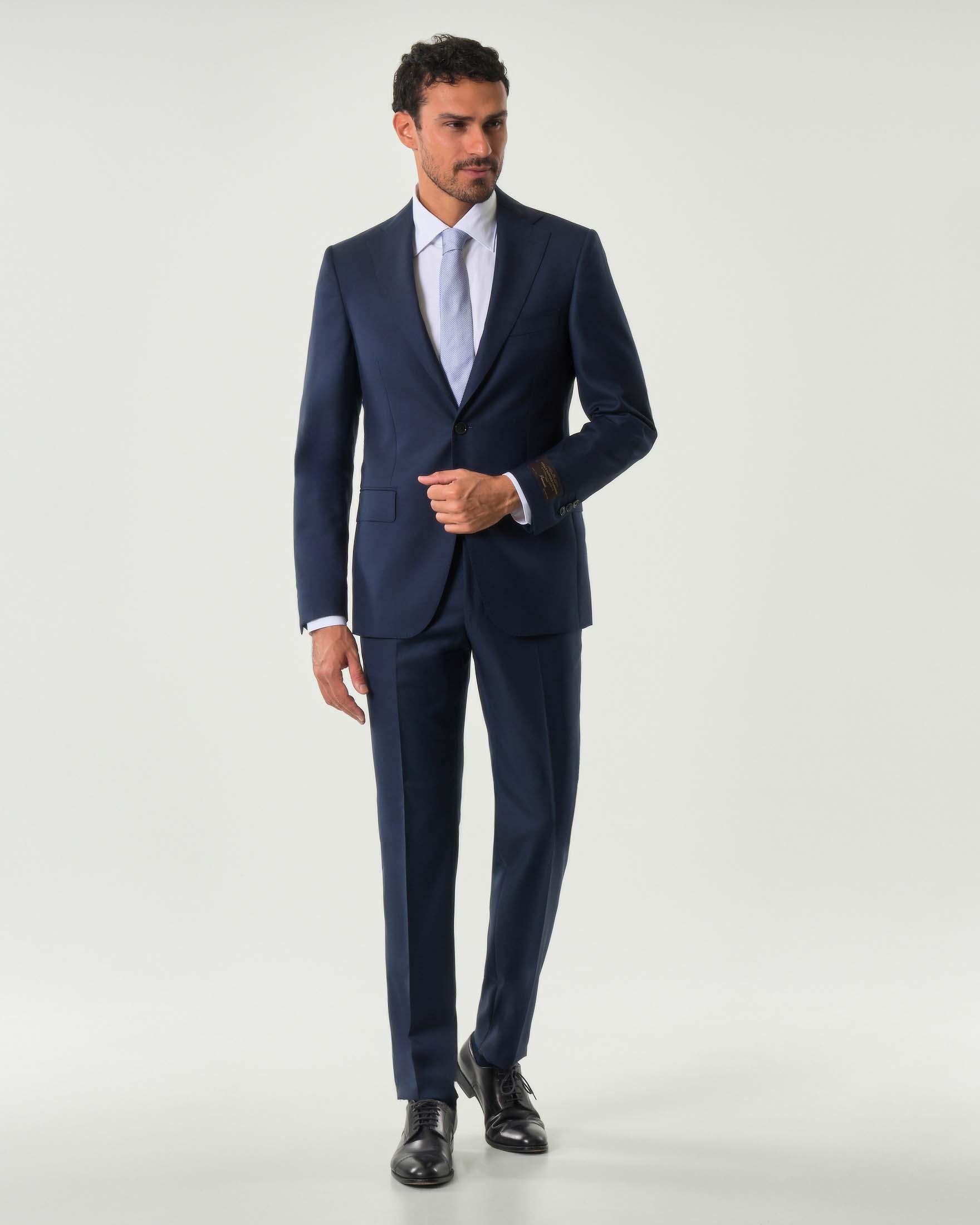 Abito Pellizzari drop7 blu in tela di pura lana Vitale Barberis Canonico