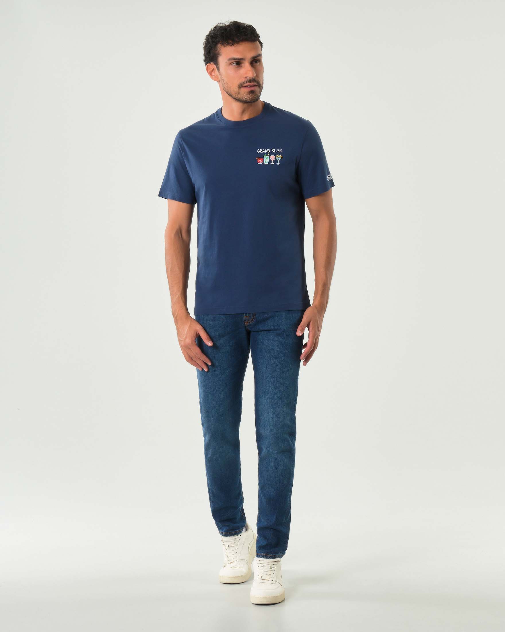 Jeans 517 Roy Roger's slim-fit in cotone stretch lavaggio Wash52 scuro con leggere baffature