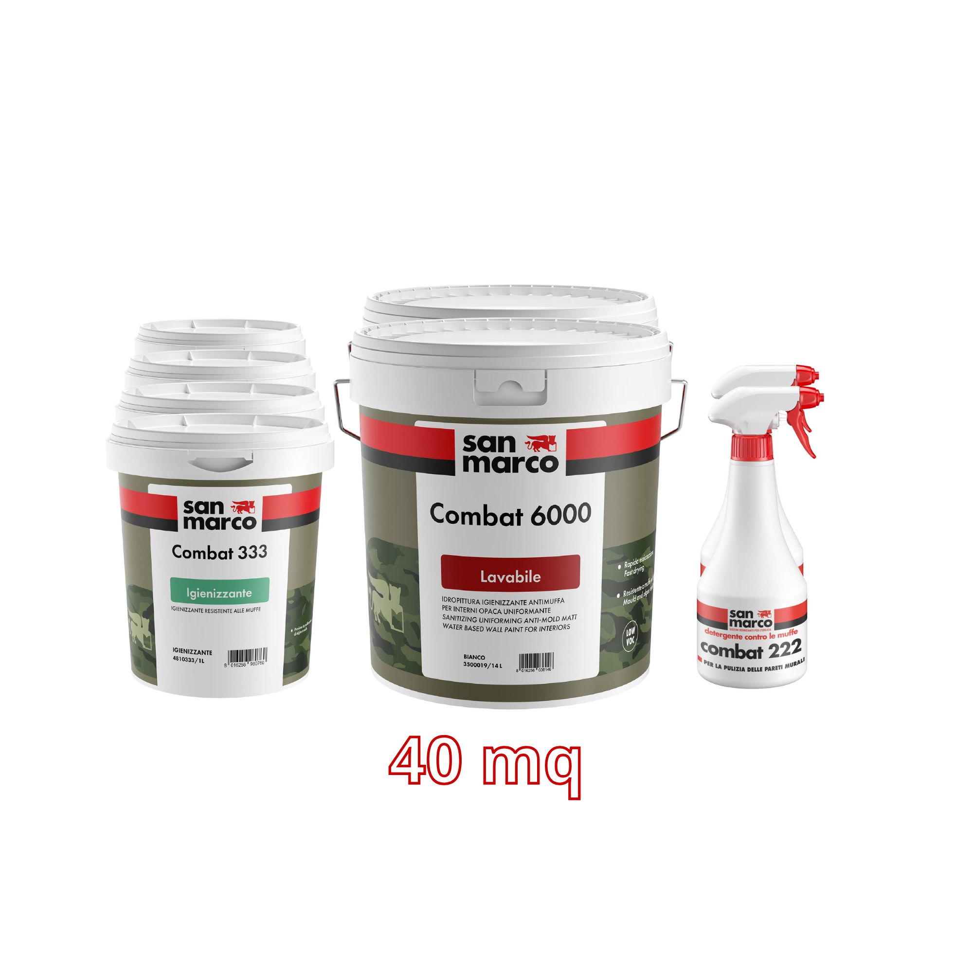 Kit Antimuffa Lavabile 40mq bianco