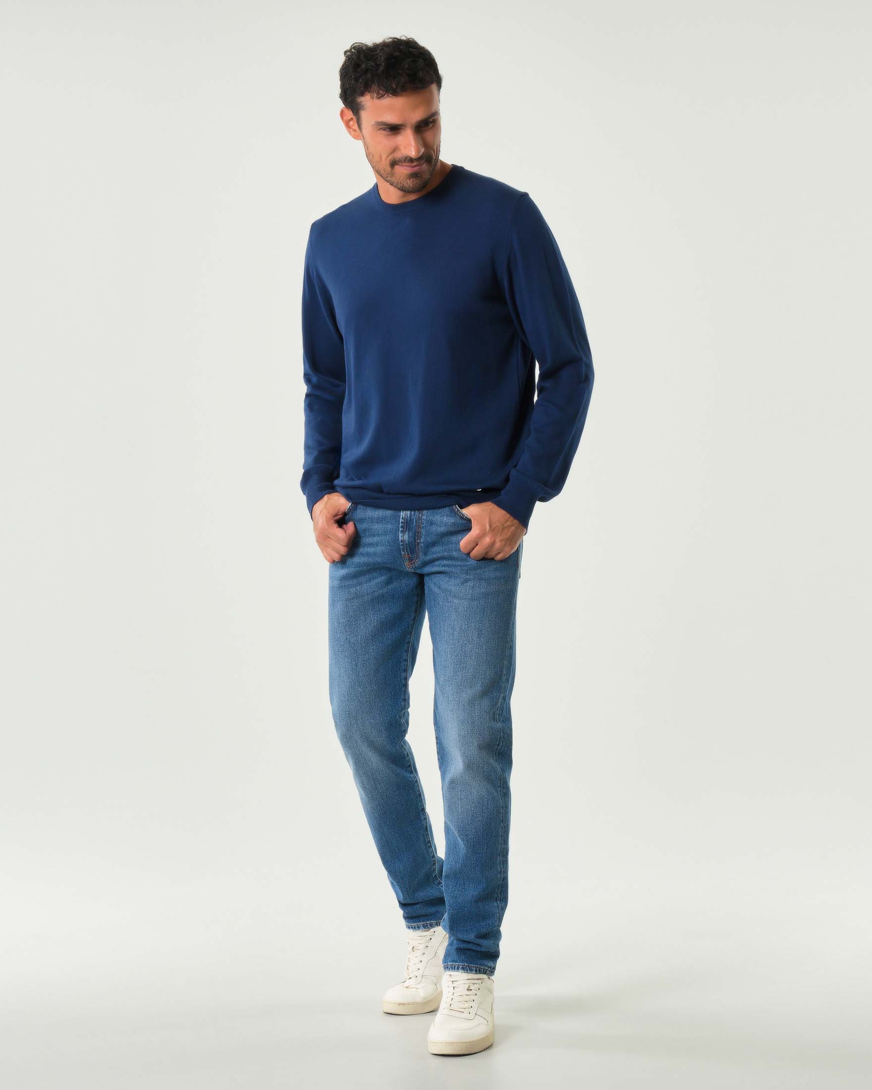 Jeans 517 slim-fit in cotone stretch lavaggio Leland chiaro con baffature