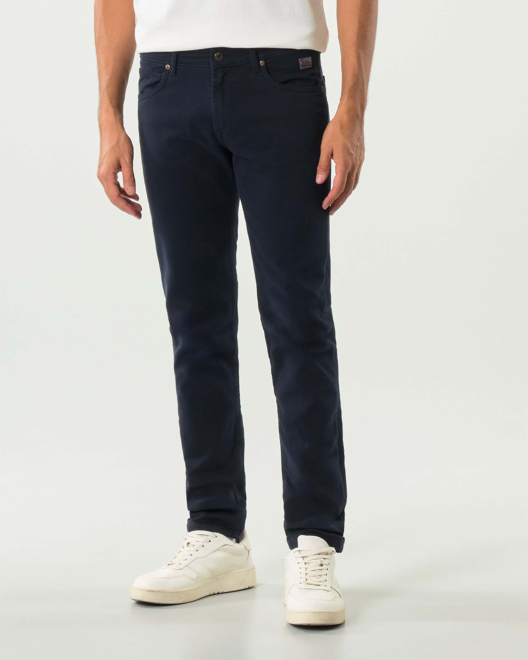 Pantaloni cinque tasche 517 Roy Roger's slim-fit blu navy in softbull di cotone stretch image