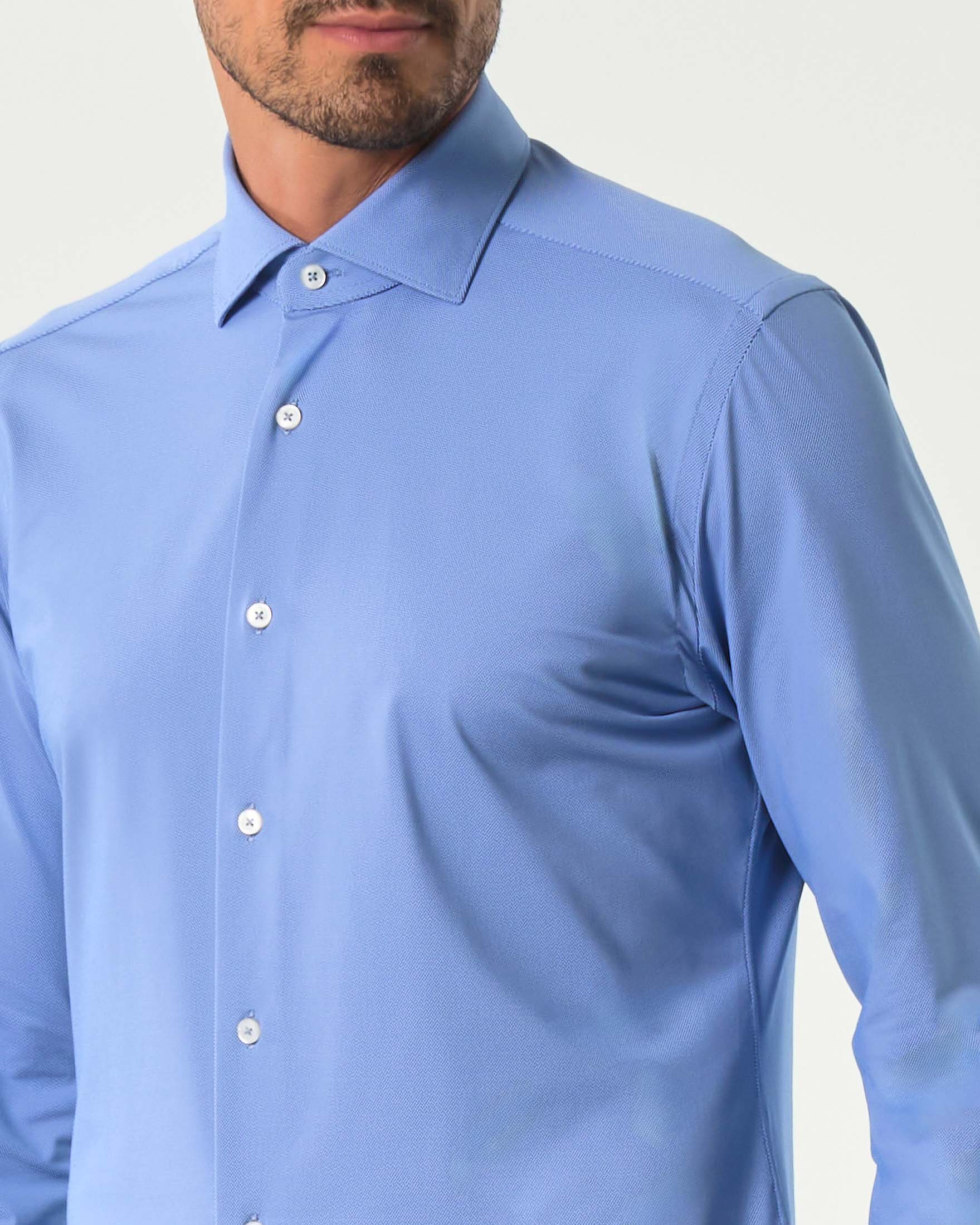 Camicia Xacus celeste in tessuto tecnico active micro puntino image