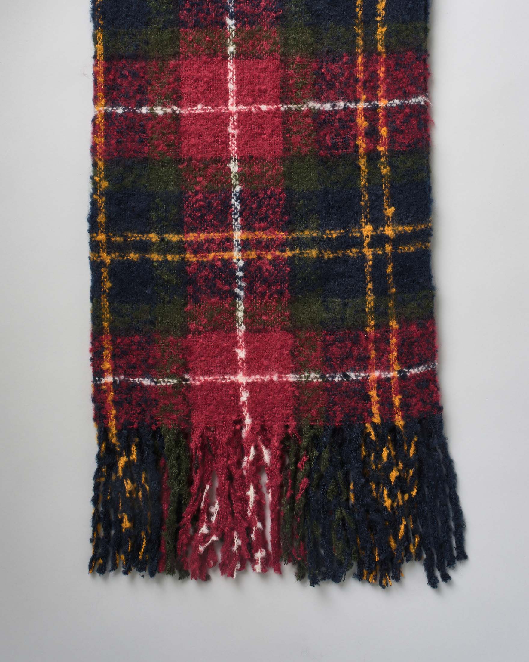 Cofanetto Barbour sciarpa a fantasia tartan rossa e berretto blu a