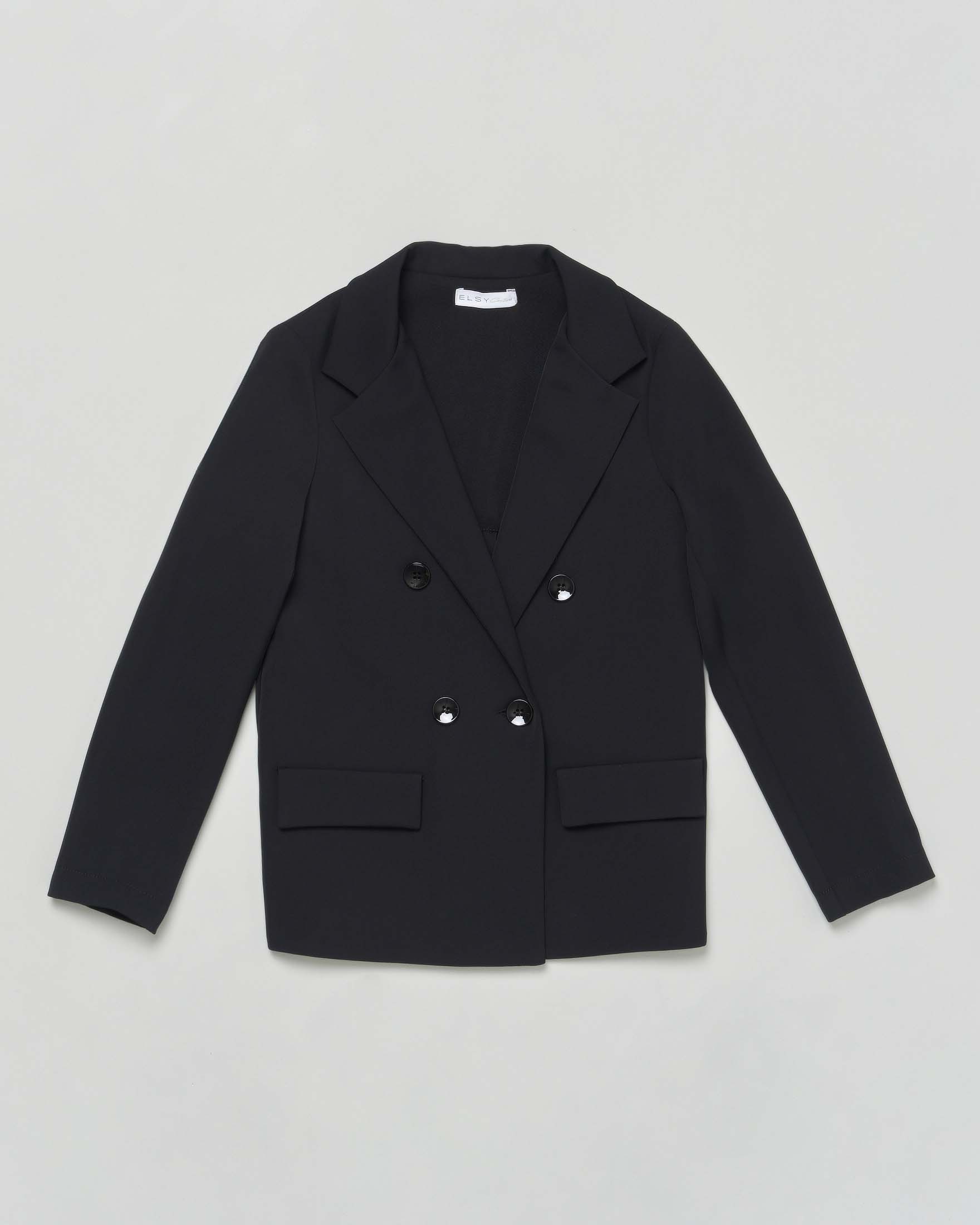 Blazer Elsy nero con retro plisettato