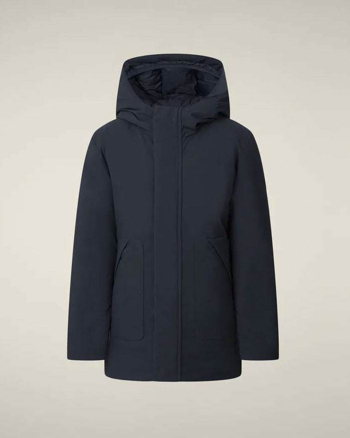Parka Save the duck blu notte modello Albi con cappuccio e interno imbottito