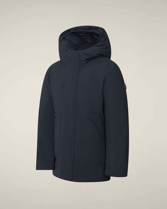Parka Save the duck blu notte modello Albi con cappuccio e interno imbottito image