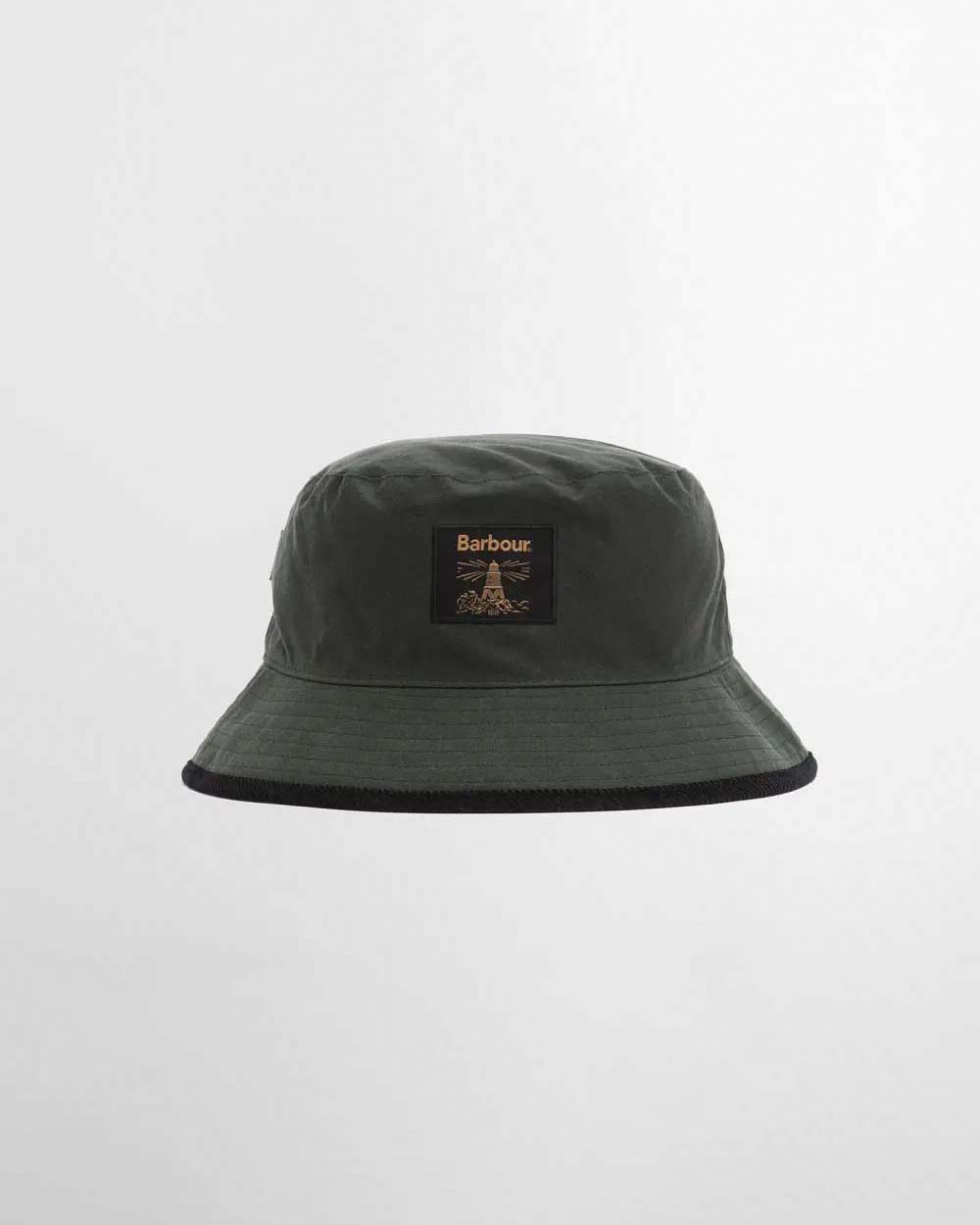 Barbour — Berretto a pescatore Barbour verde militare in cotone cerato
