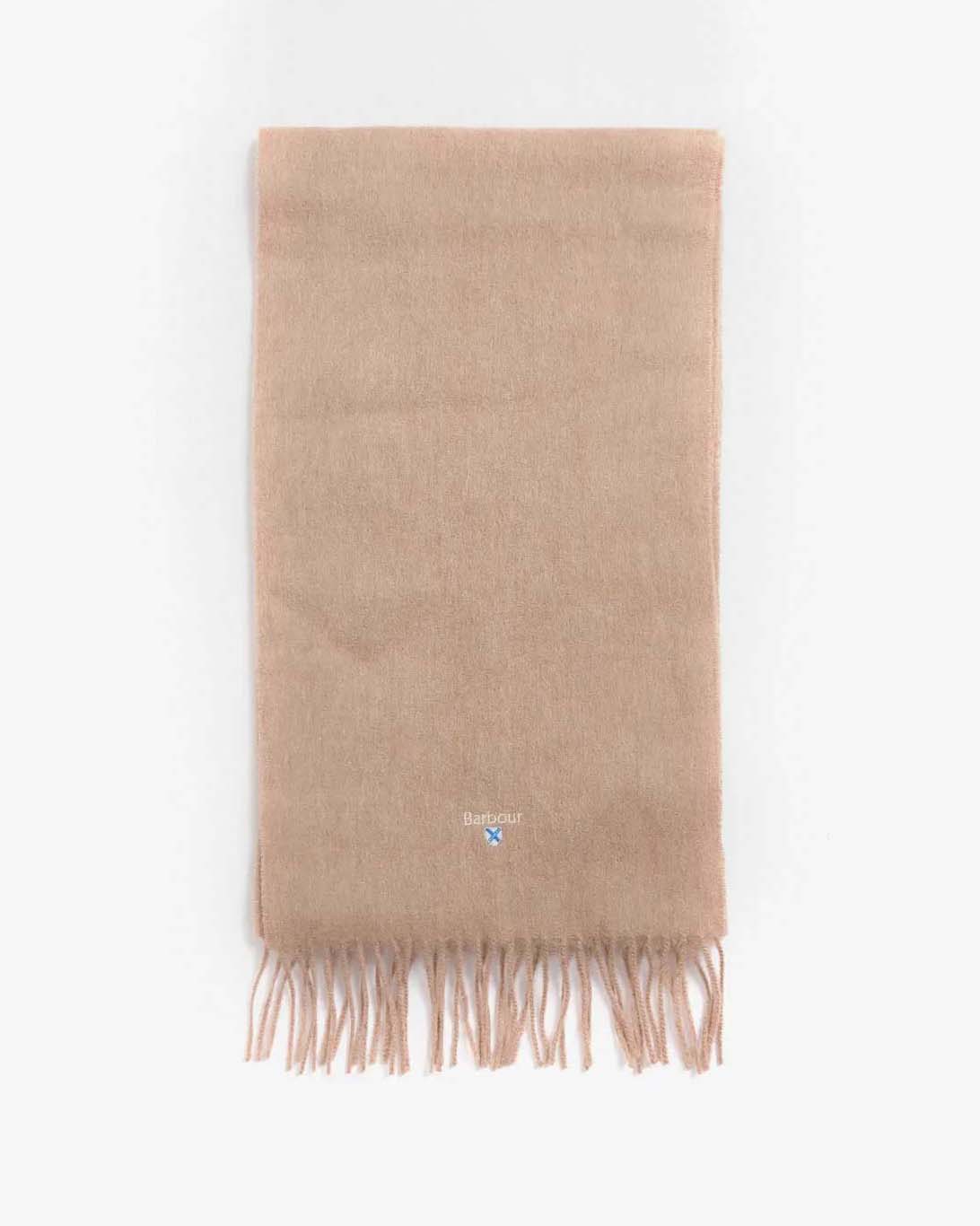 Sciarpa Barbour cammello in pura lana con frange image