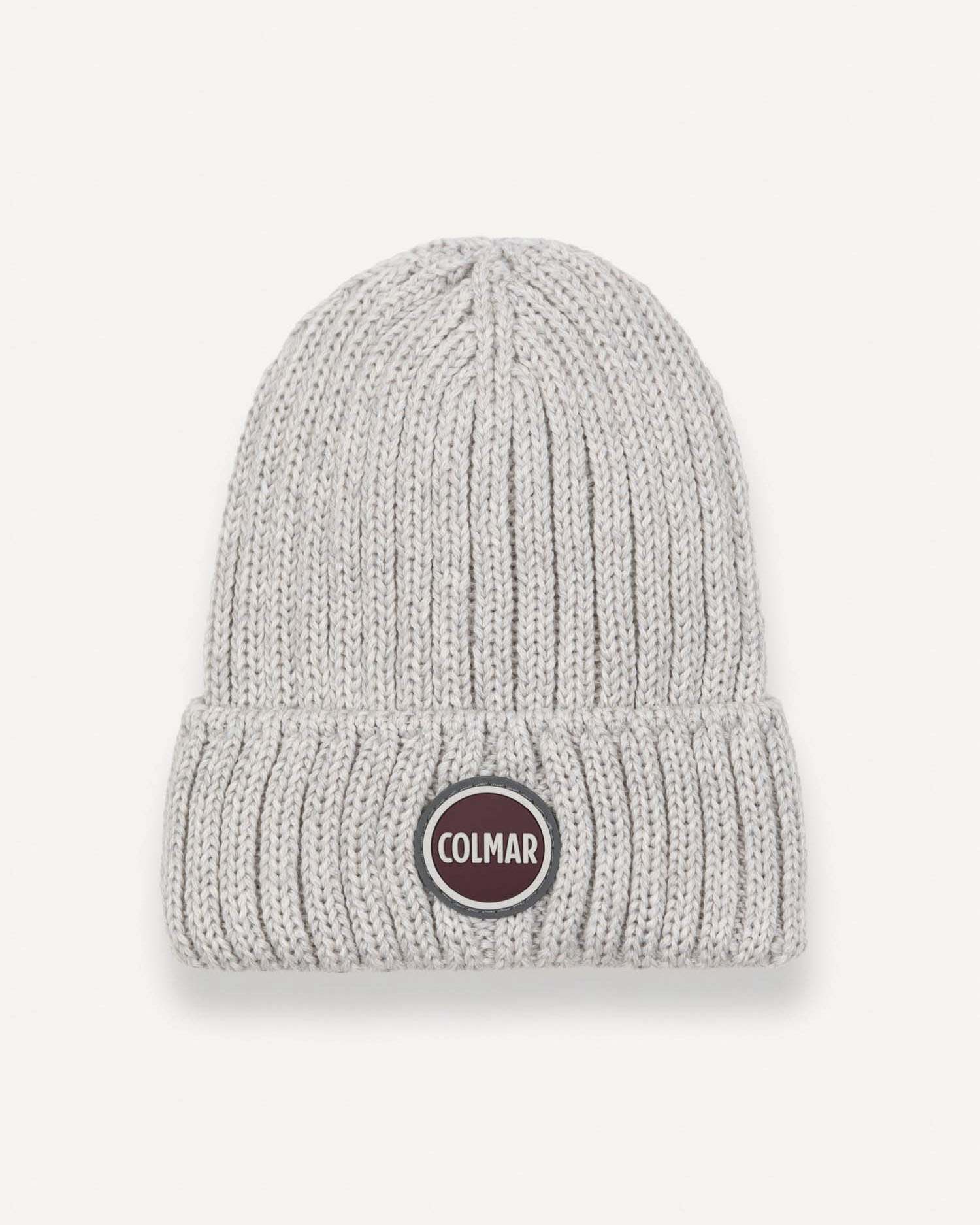 Colmar Originals — Berretto Colmar Originals grigio in lana a coste inglesi con logo bollo applicato