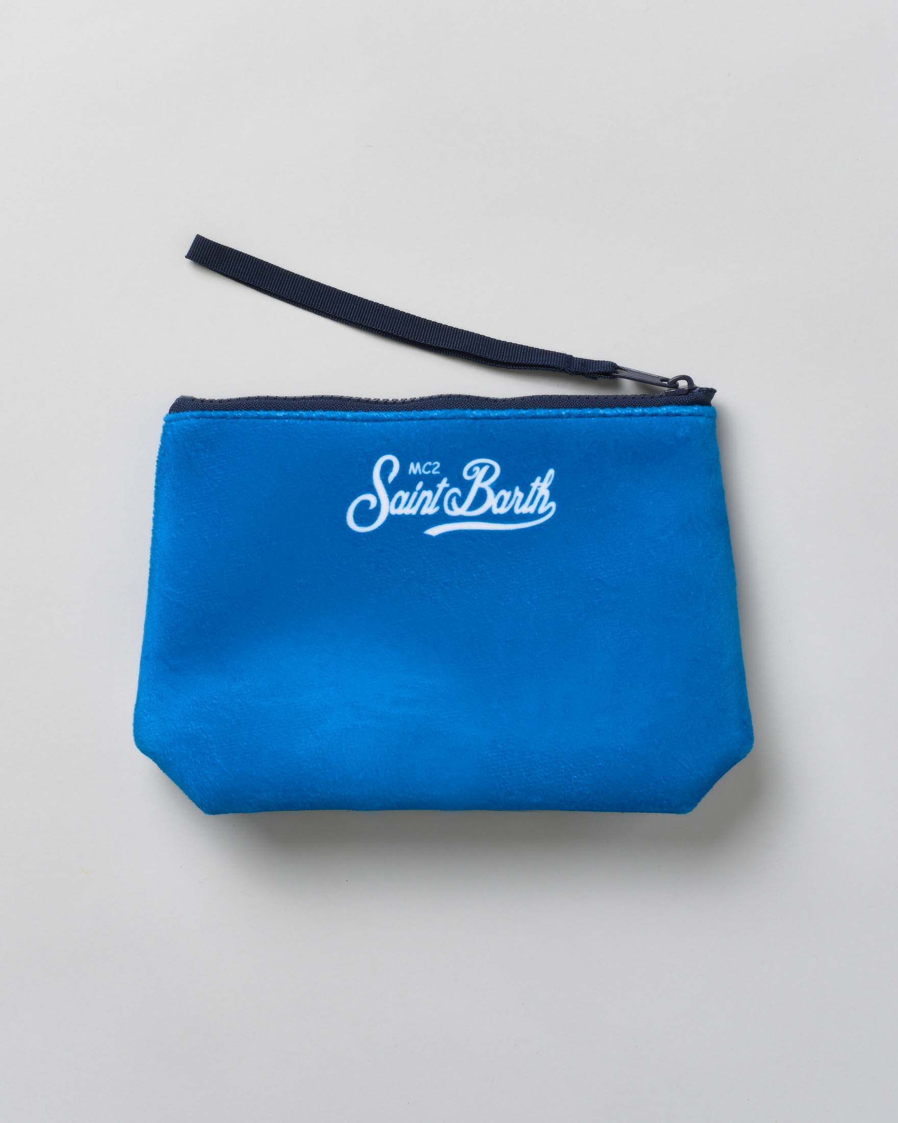 Pochette Aline blu royal in tessuto effetto lana con grafica Topolino e Minni Après Ski image