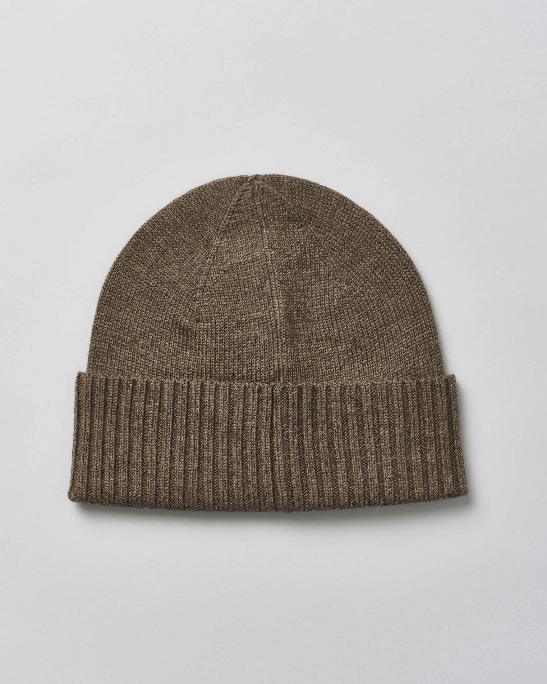 Berretto Polo Ralph Lauren verde militare in pura lana merino con risvolto e logo pony blu image