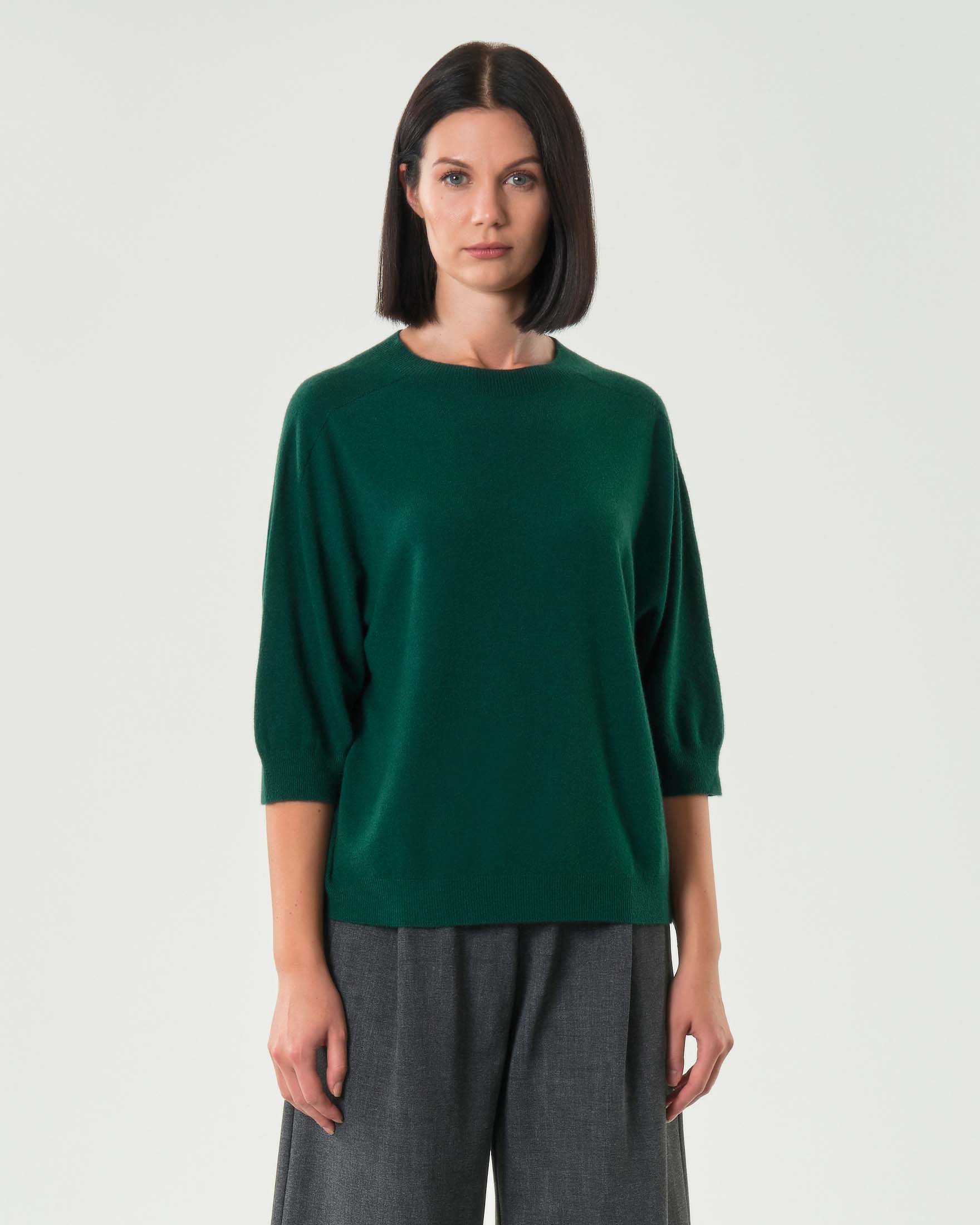 Herou Maglietta Estiva Donna Manica Corte – Verde Giada – Con Spacco Laterale – Morbida E Leggera – Taglia XX-Large
