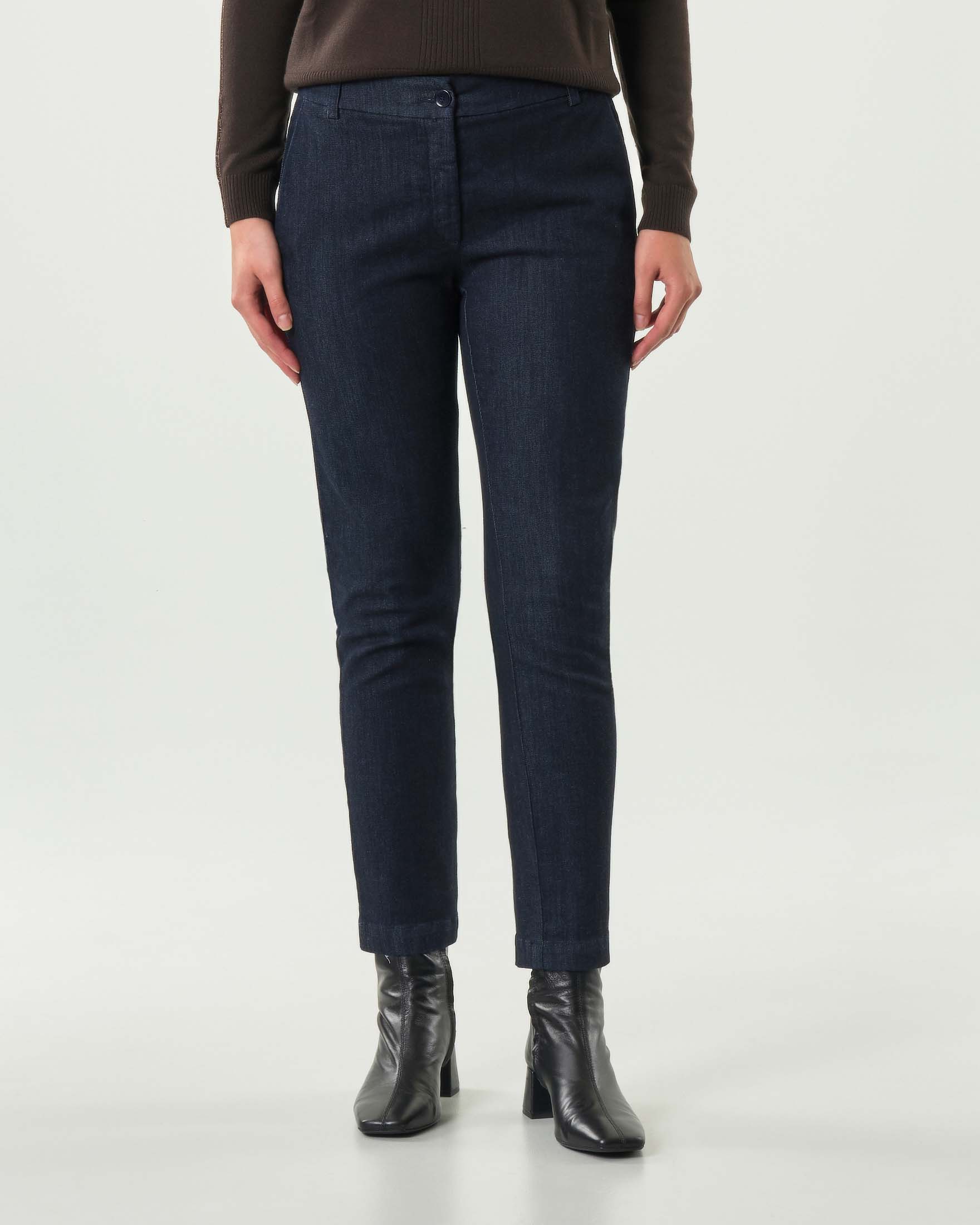 Jeans blu tramato Hlo! dalla linea slim in cotone stretch image