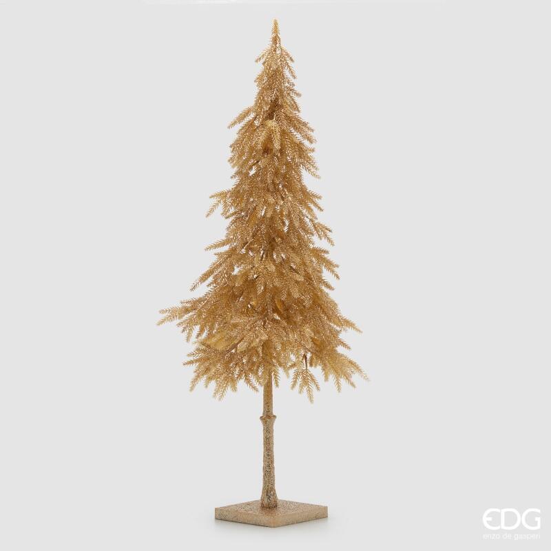 Albero di Natale Pino Glitter Oro con Base h.91 Edg