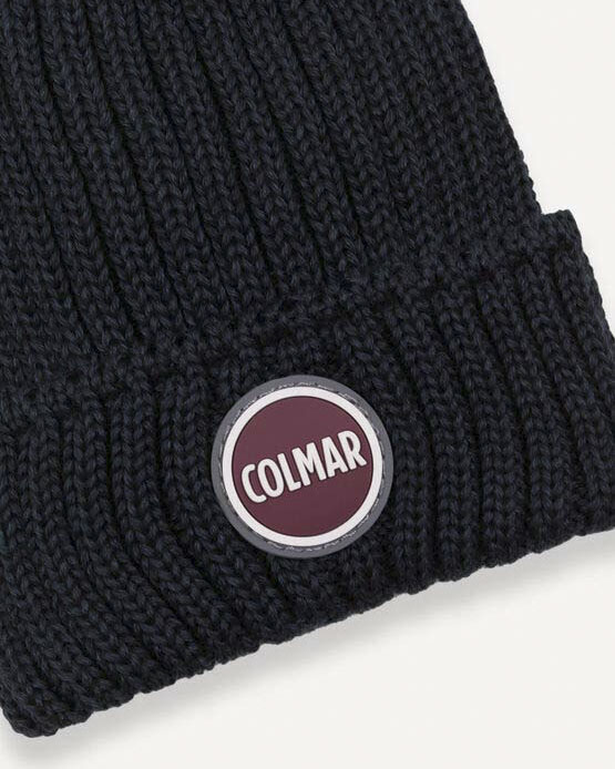 Berretto loose-fit Colmar Originals blu a coste inglesi con logo bollo applicato image