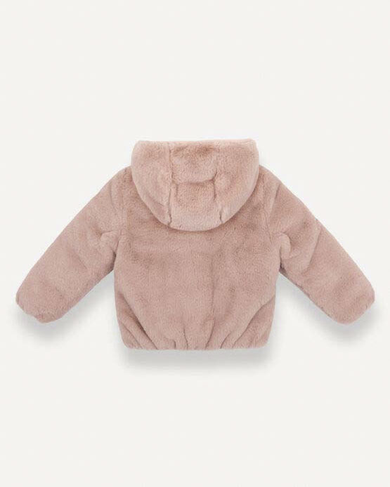 Piumino Colmar in ecopelliccia rosa imbottito con cappuccio image