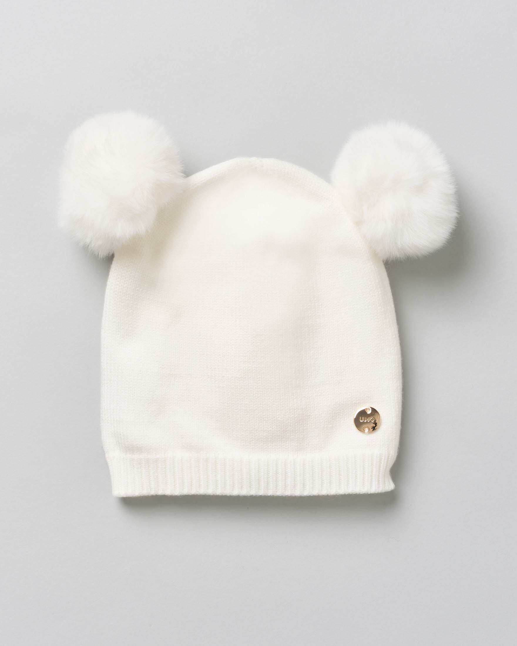 Berretto cuffia Liu Jo avorio con pompon