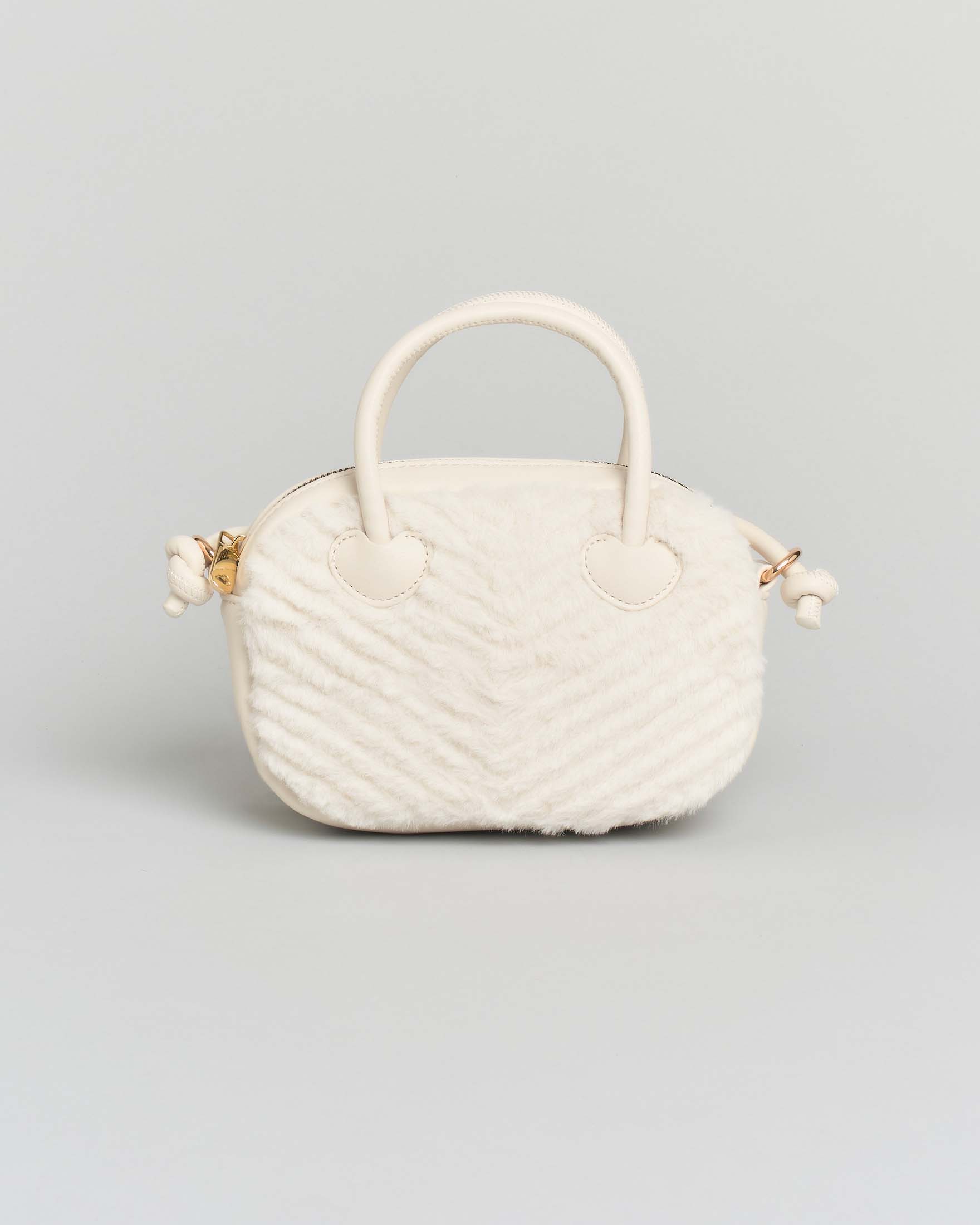 Borsa Mayoral avorio in ecopelliccia con tracolla