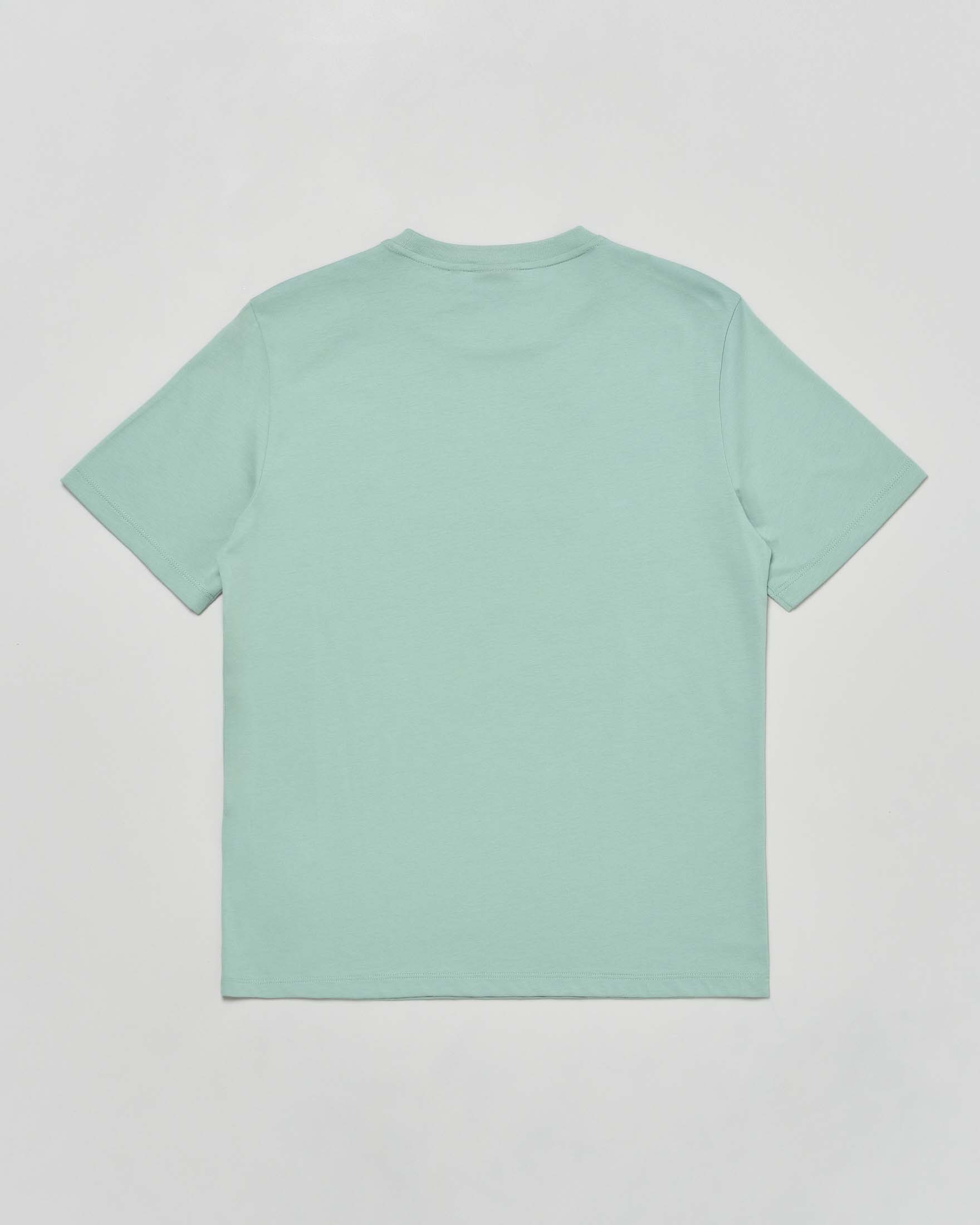 T-shirt EA7 verde acqua mezza manica in puro cotone con logo EA7