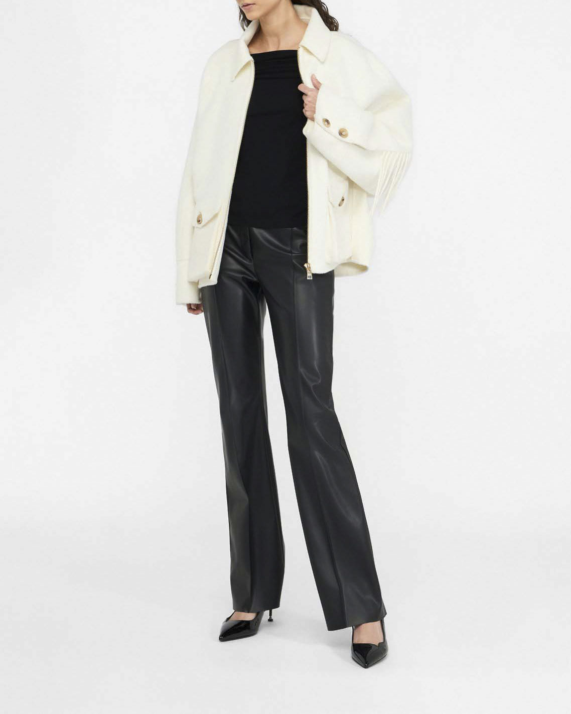 Caban Liu Jo avorio in misto lana con bottoni image