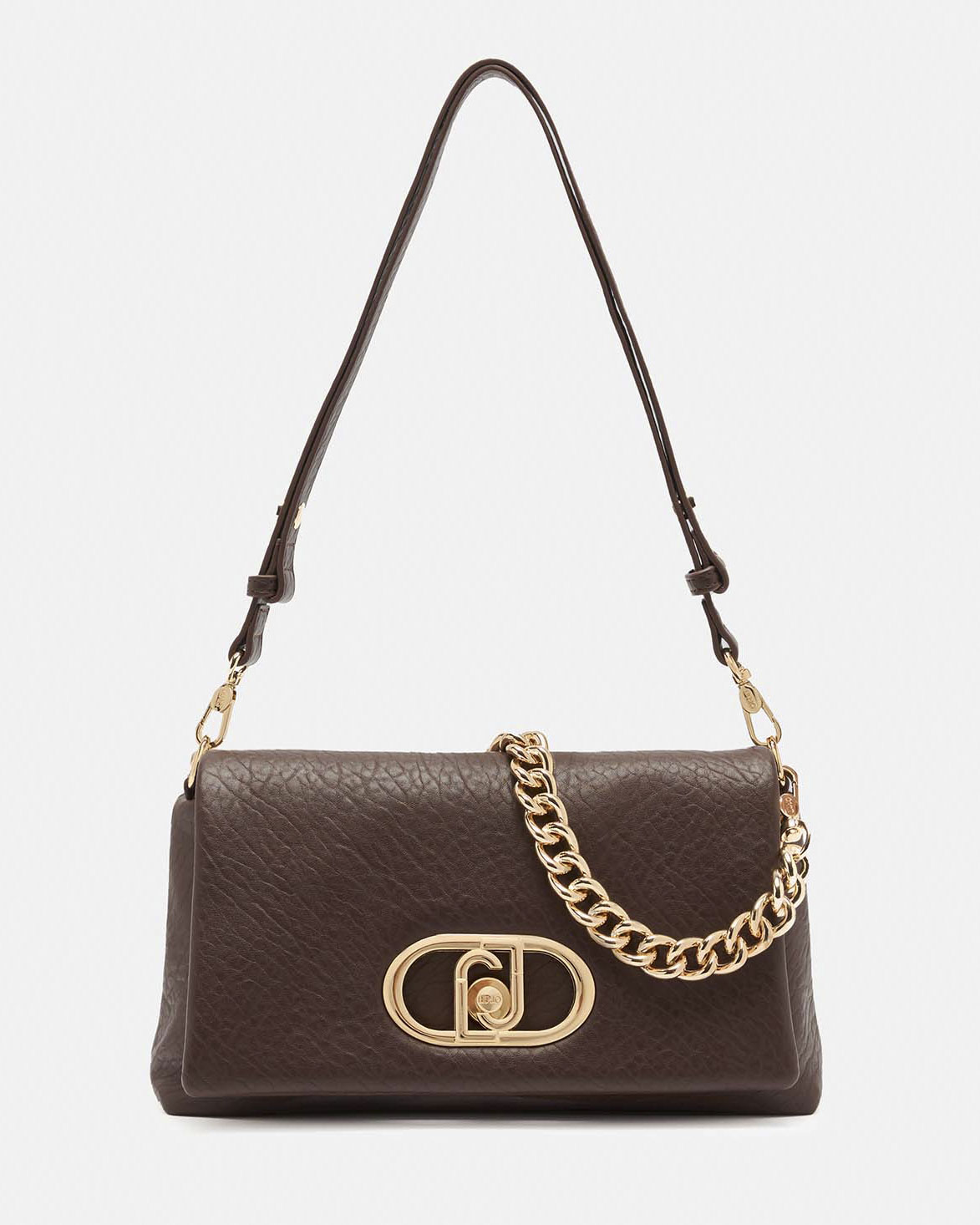 Borsa a tracolla Liu Jo Accessories marrone con catena e rilievo