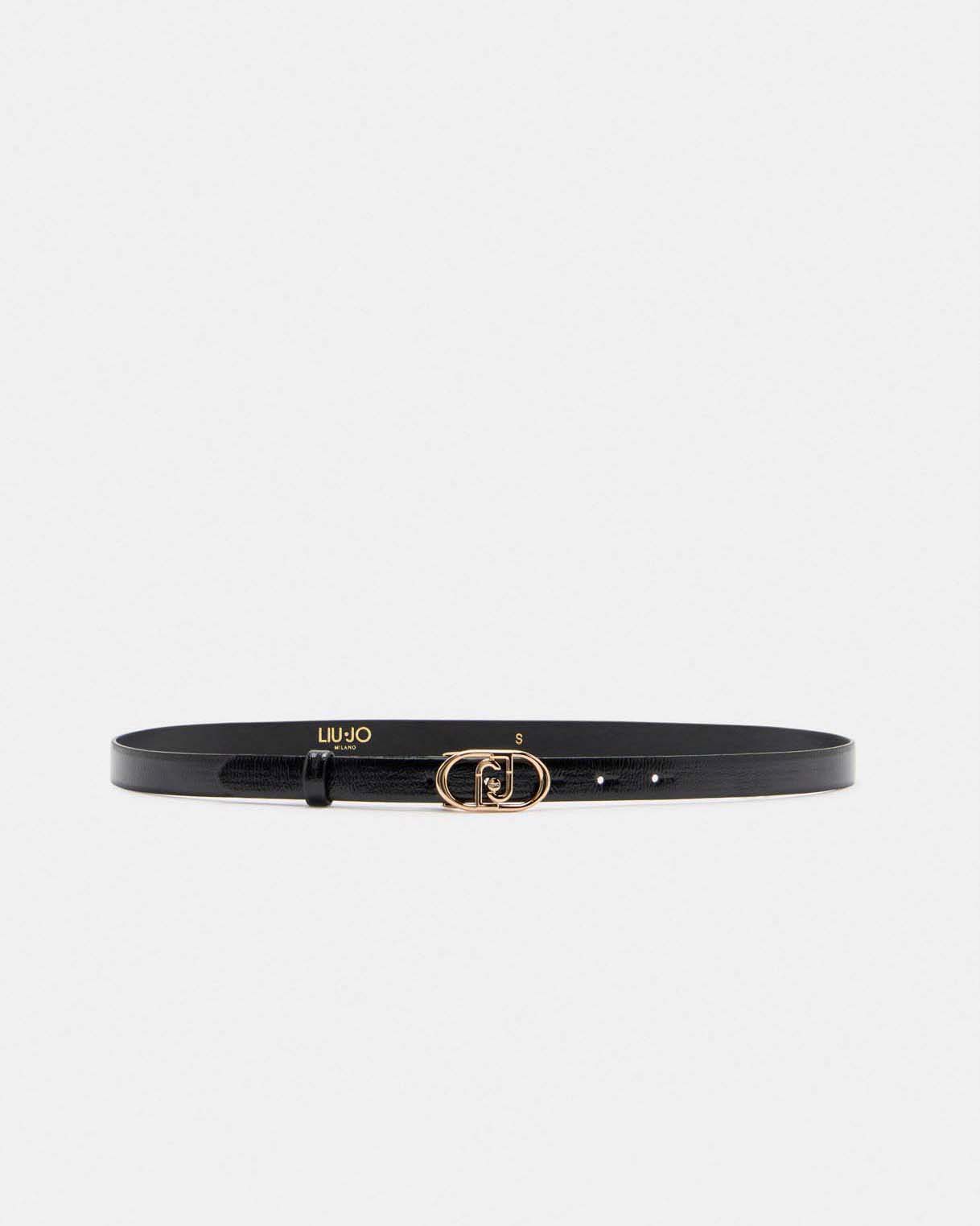 Cintura Liu Jo Accessories nera in similpelle con fibbia logo