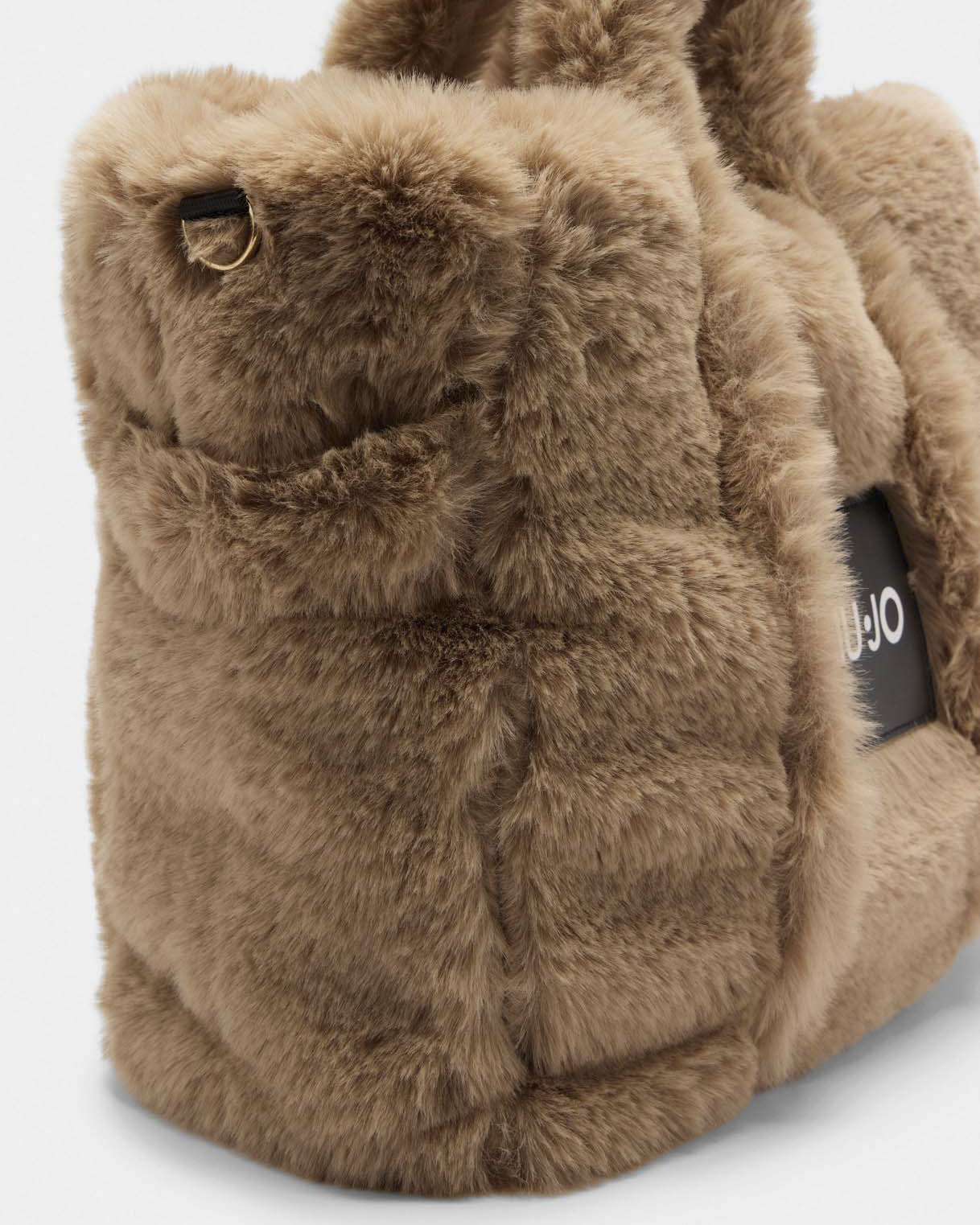 Borsa Liu Jo Sport beige in similpelliccia con logo applicato image