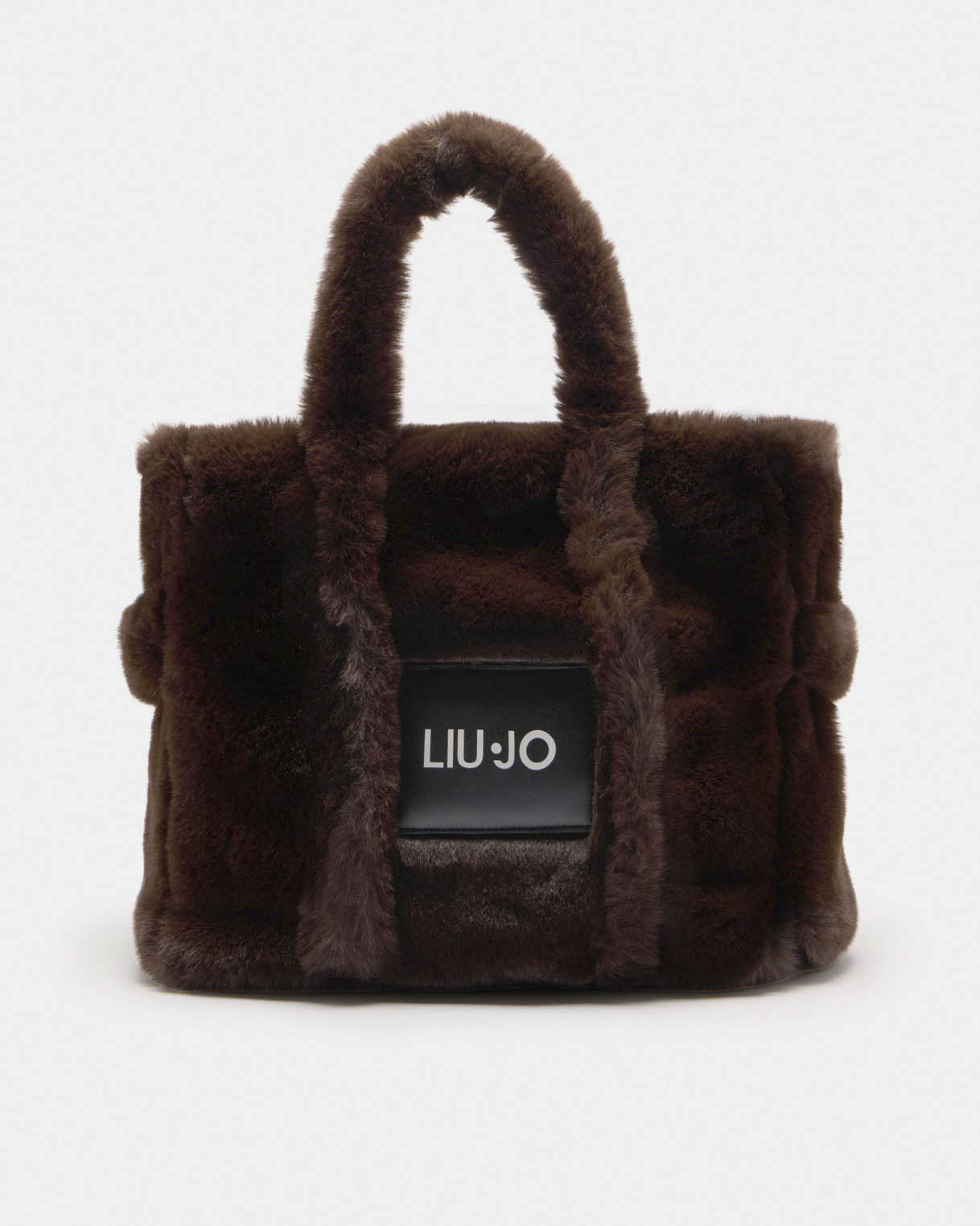 Borsa Liu Jo Sport marrone in similpelliccia con logo stampato e tracolla regolabile