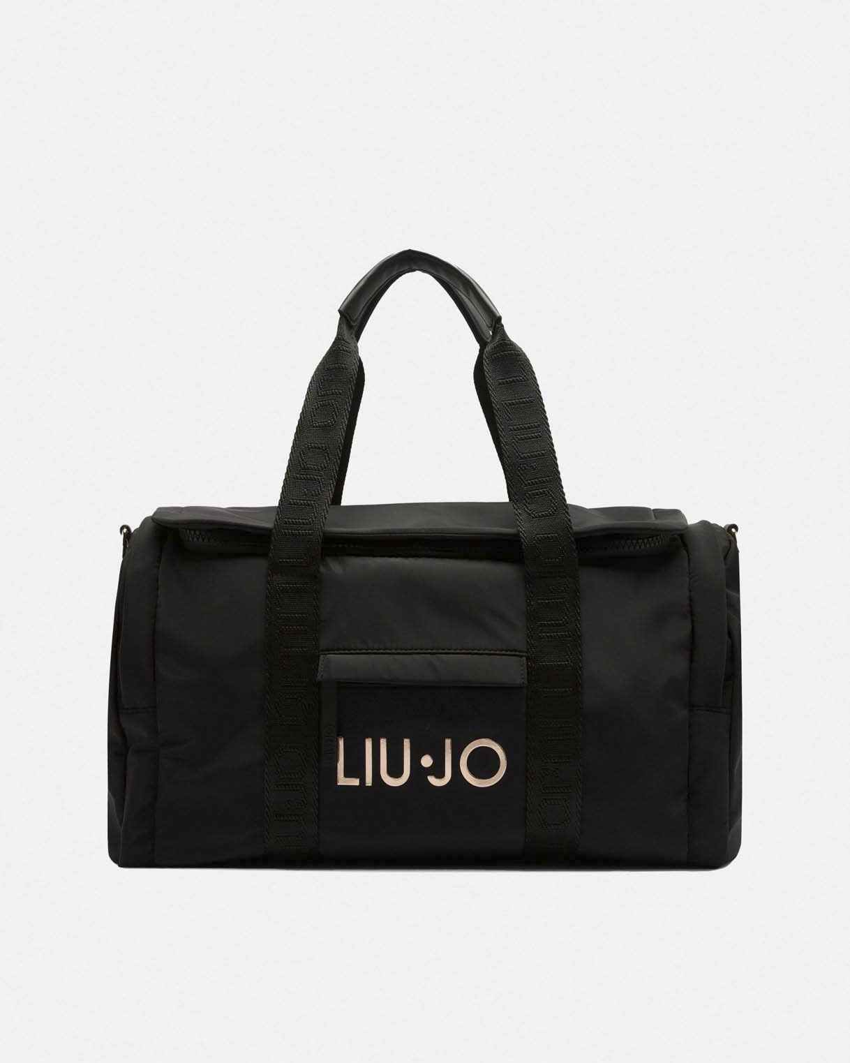 Borsa sportiva Liu Jo Sport nera in similpelle con logo stampato e tracolla removibile