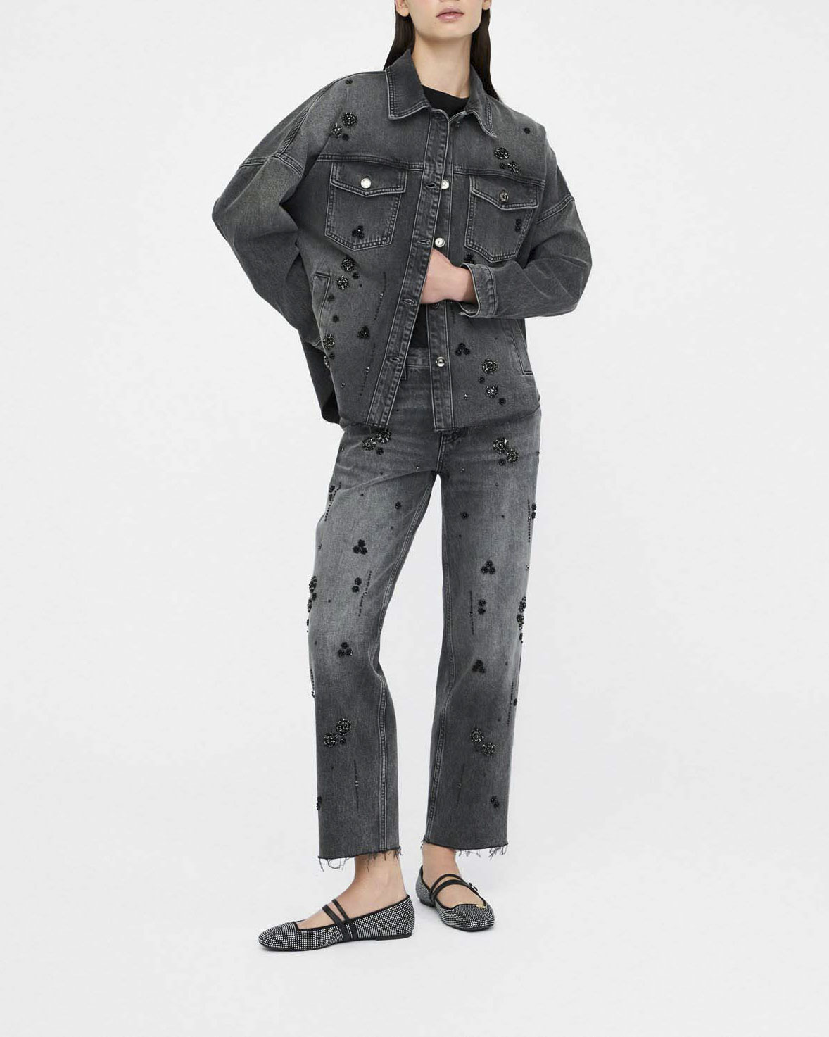 Jeans Liu Jo Jeans nero in cotone con dettagli in rilievo