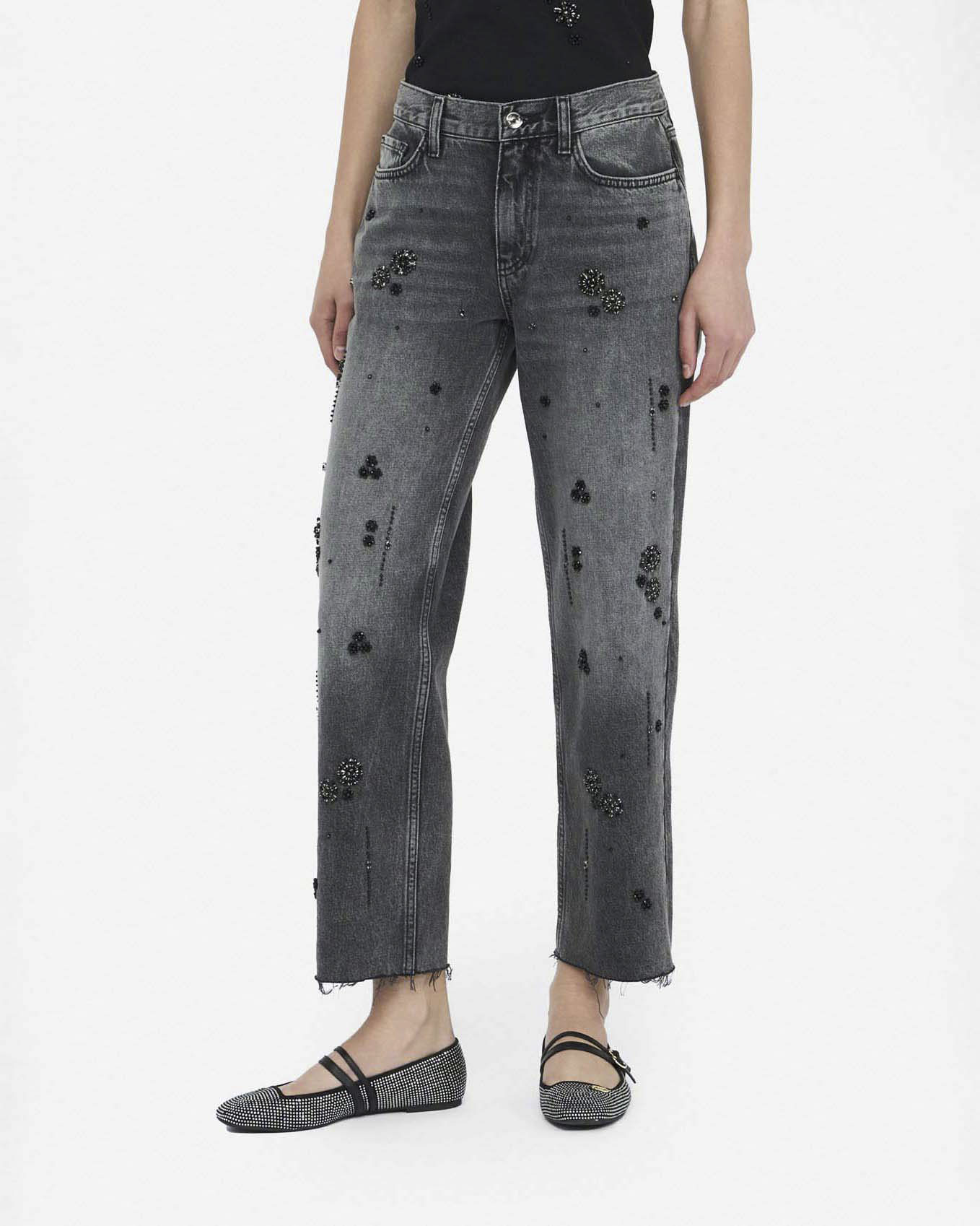 Jeans Liu Jo Jeans nero in cotone con dettagli in rilievo image