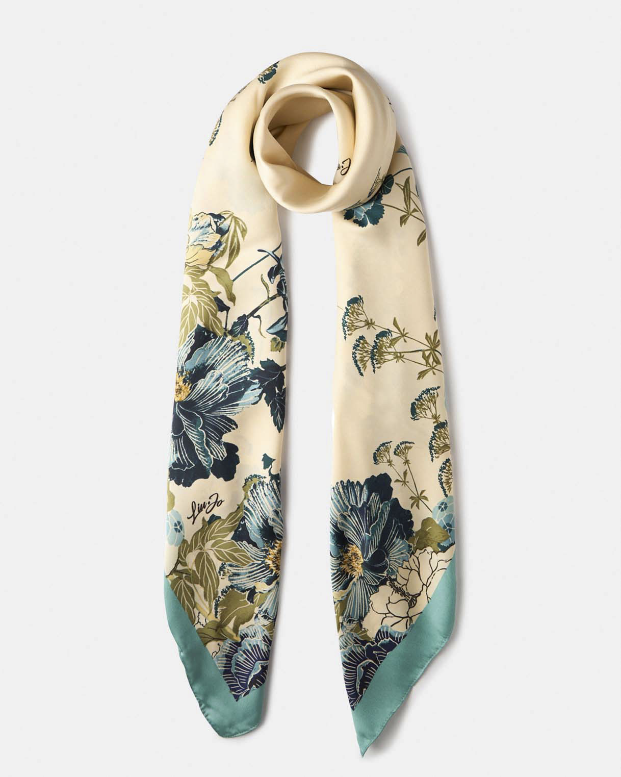 Foulard Liu Jo Accessories acqua in tessuto sintetico con stampa floreale