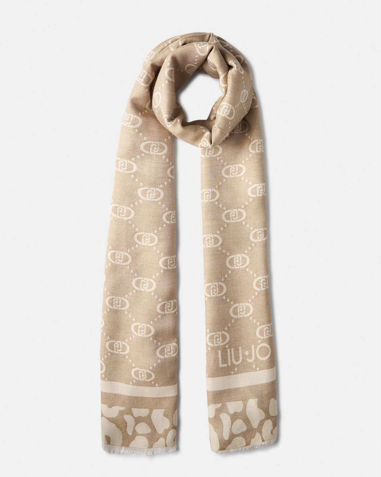 Foulard Liu Jo Accessories oro in viscosa con motivo in rilievo