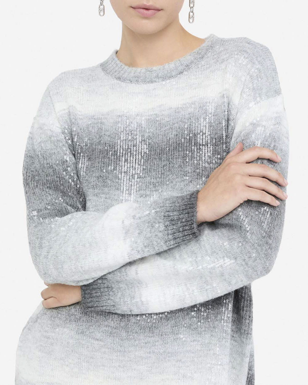 Abito Liu Jo Jeans grigio sfumato con paillettes all-over image