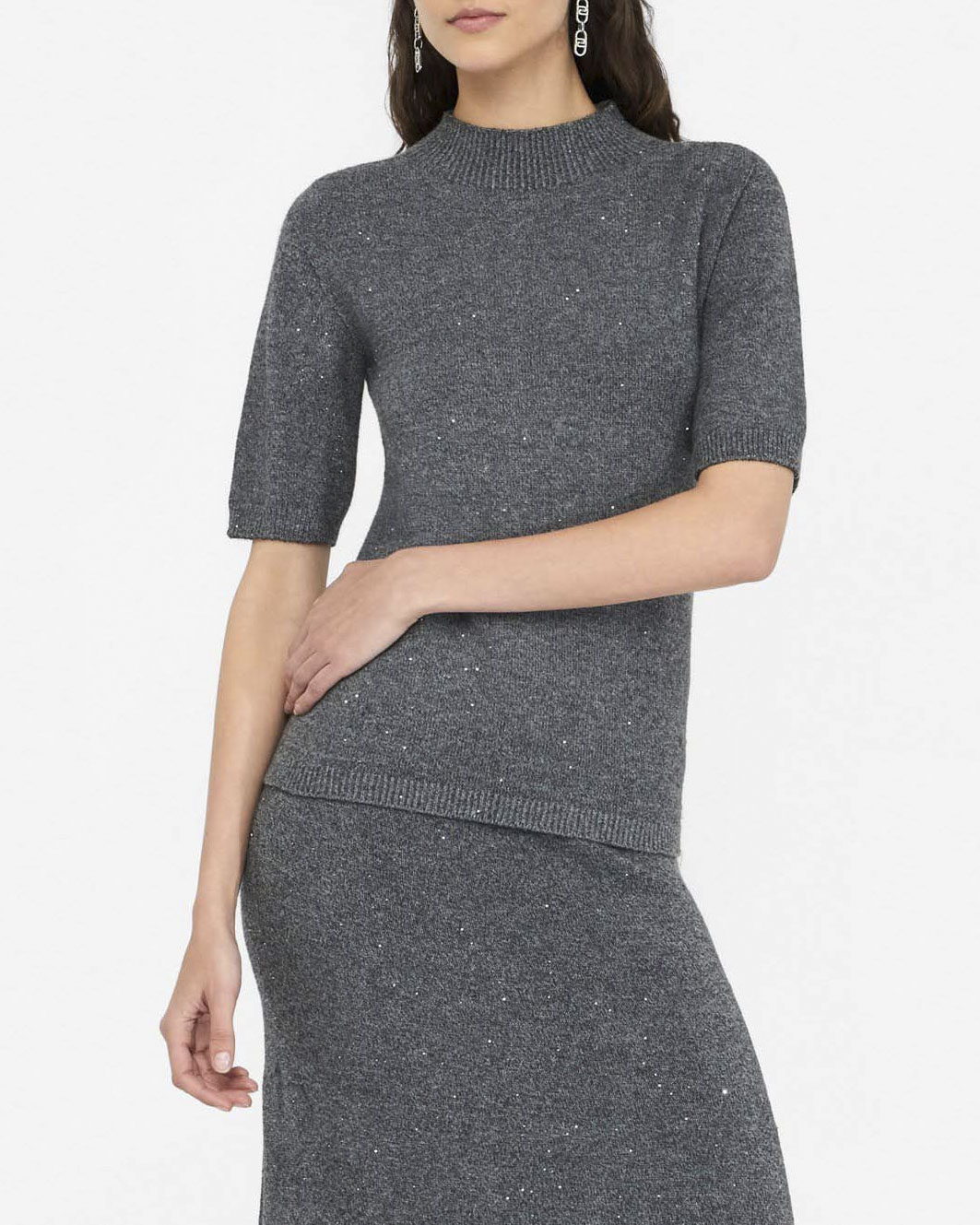 Maglia Liu Jo Jeans grigia in viscosa con dettagli in rilievo