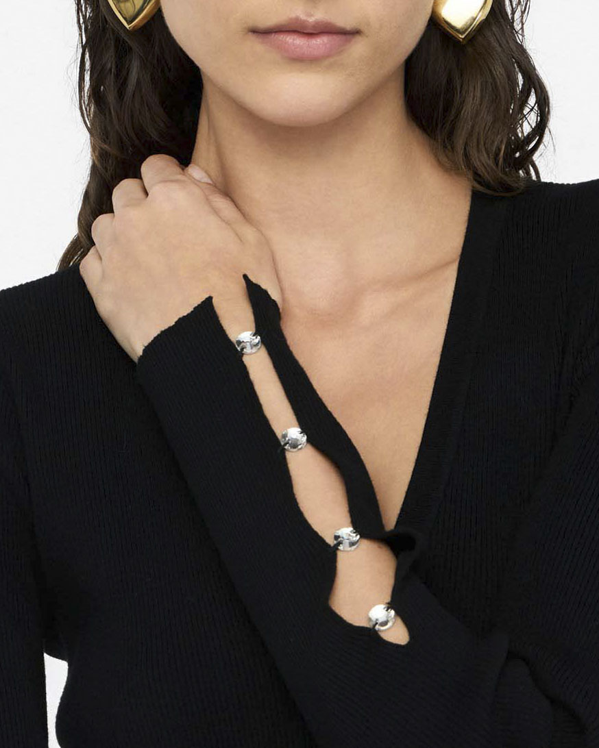 Abito Liu Jo Jeans nero in viscosa con maniche gioiello image