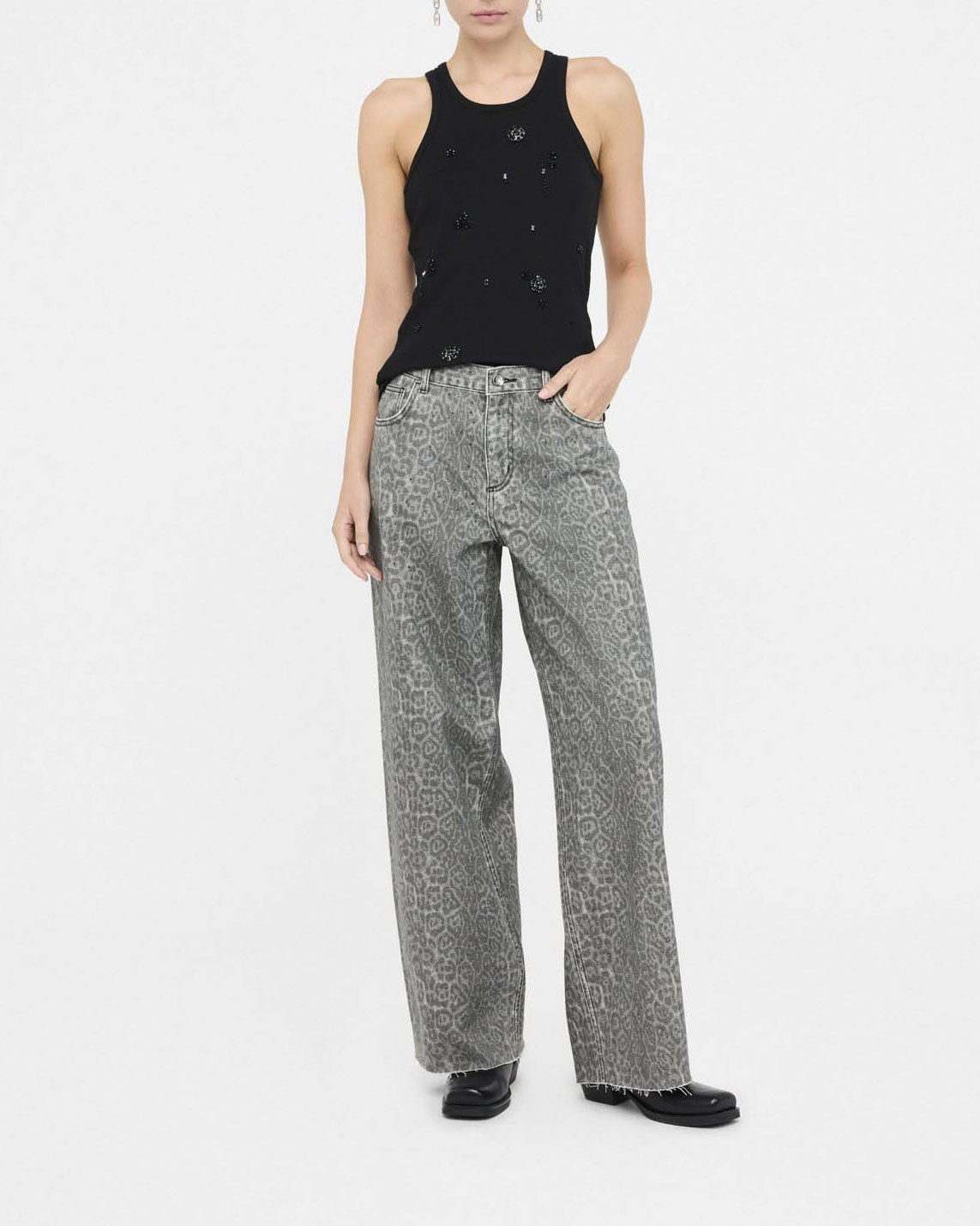 Pantaloni Liu Jo Jeans animalier in cotone con fantasia leopardata