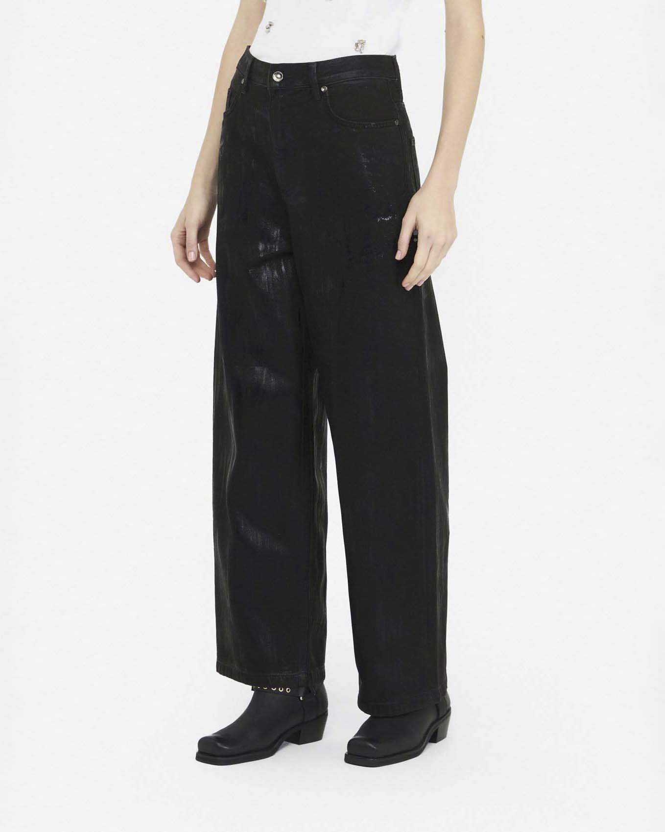 Jeans flare Liu Jo Jeans moro in denim con effetto spalmato image