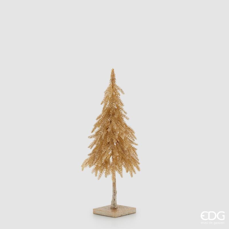 Albero di Natale Pino Glitter Oro con Base h.48 Edg