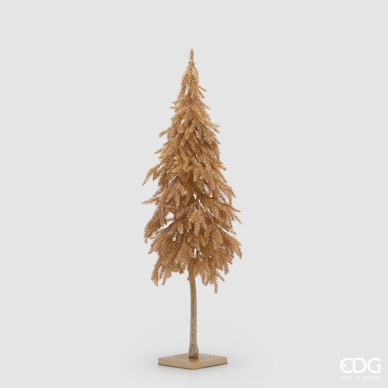Albero di Natale Pino Glitter Oro con Base h.76 Edg