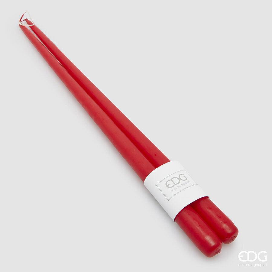 Candela a Stelo Satinata Rossa set 2 pz. d.2 h.50 Edg