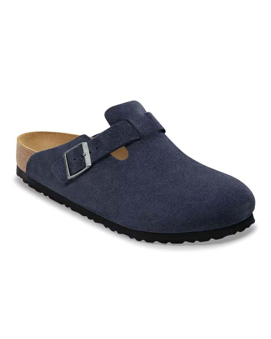 Sandalo Boston blu navy in pelle scamosciata