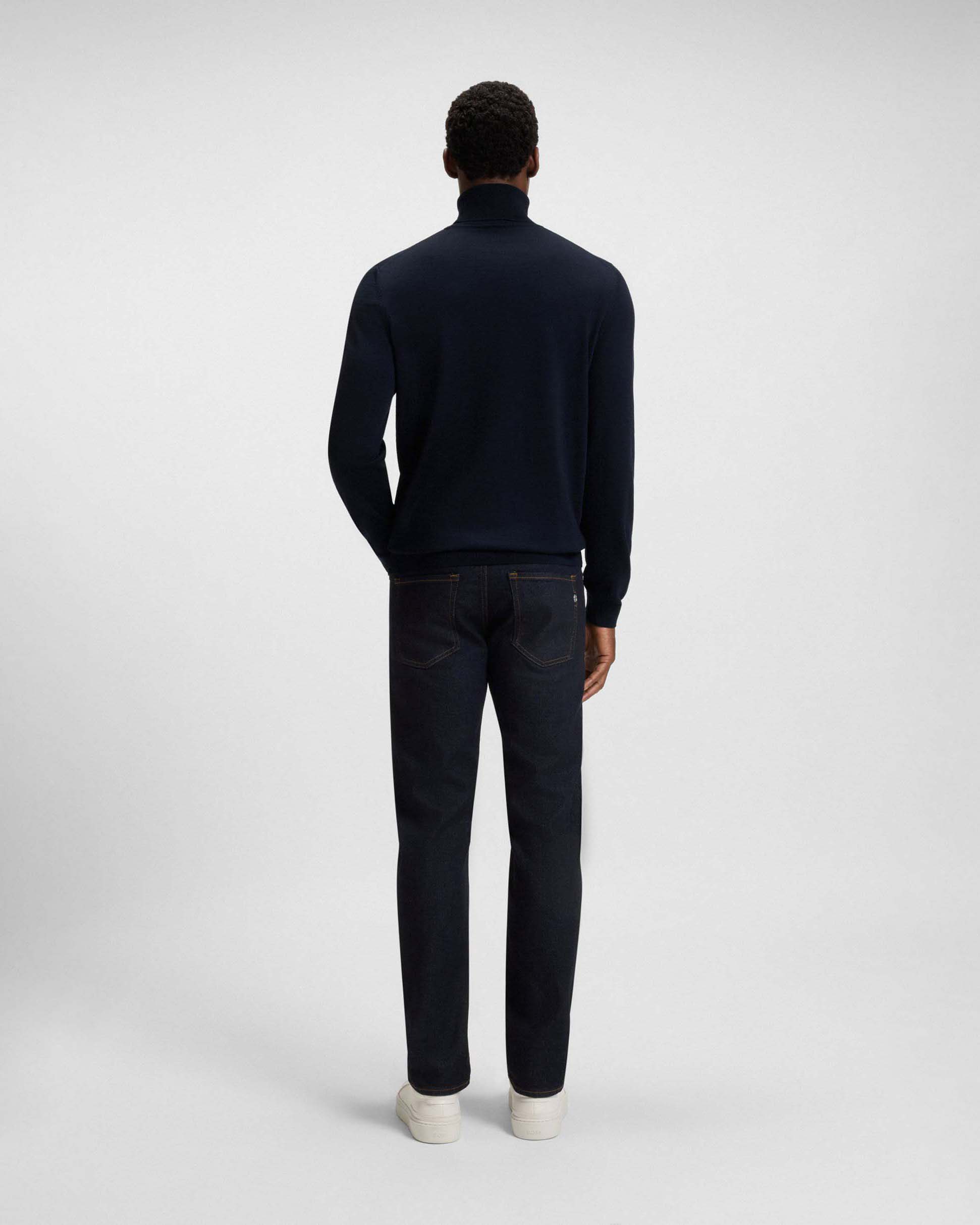 Dolcevita Boss blu in pura lana merino