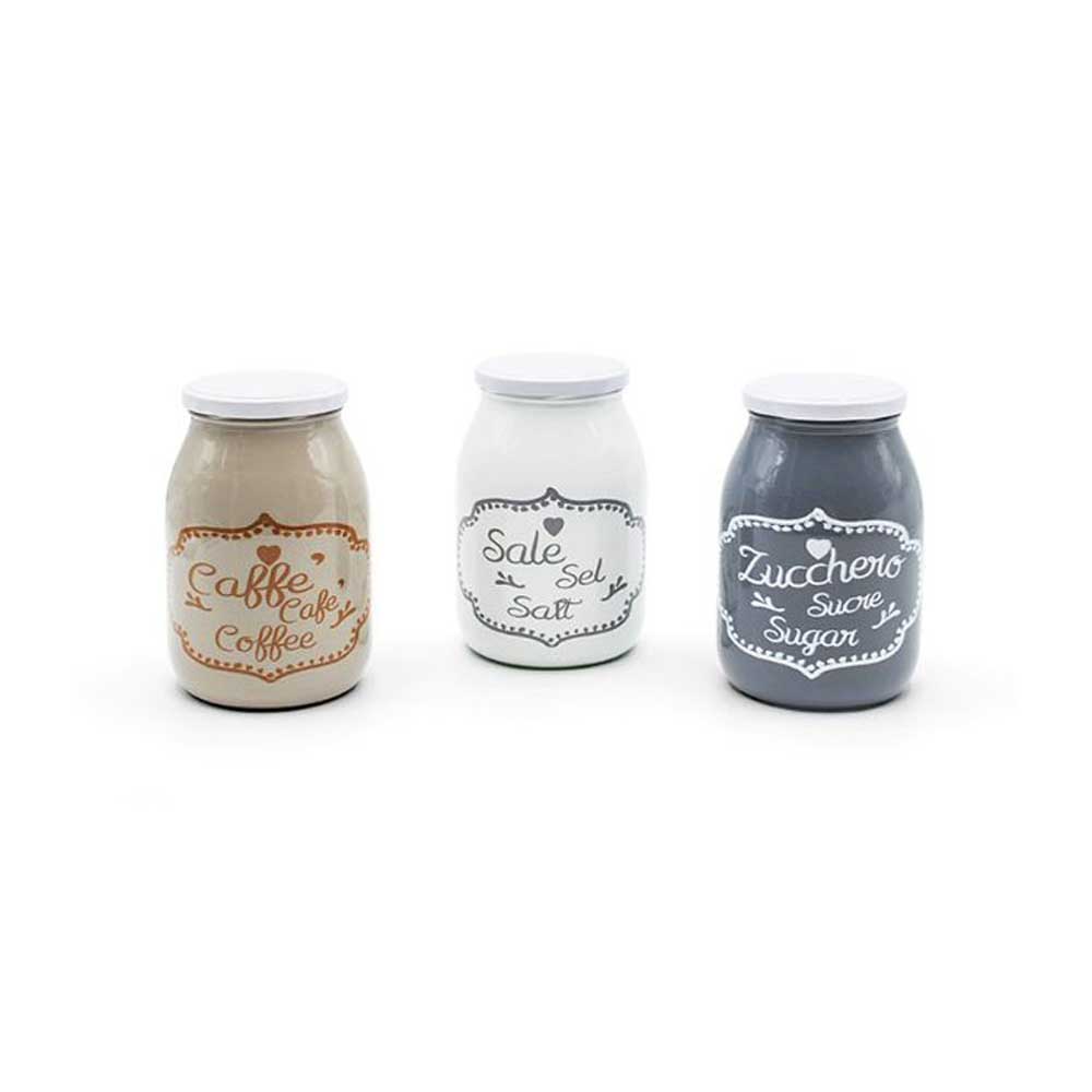 Casa Milano Set 3 Barattoli Cosasu In Ceramica