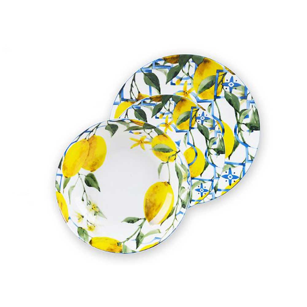 Casa Milano Servizio 18 Piatti Positano In Porcellana Colore Bianco